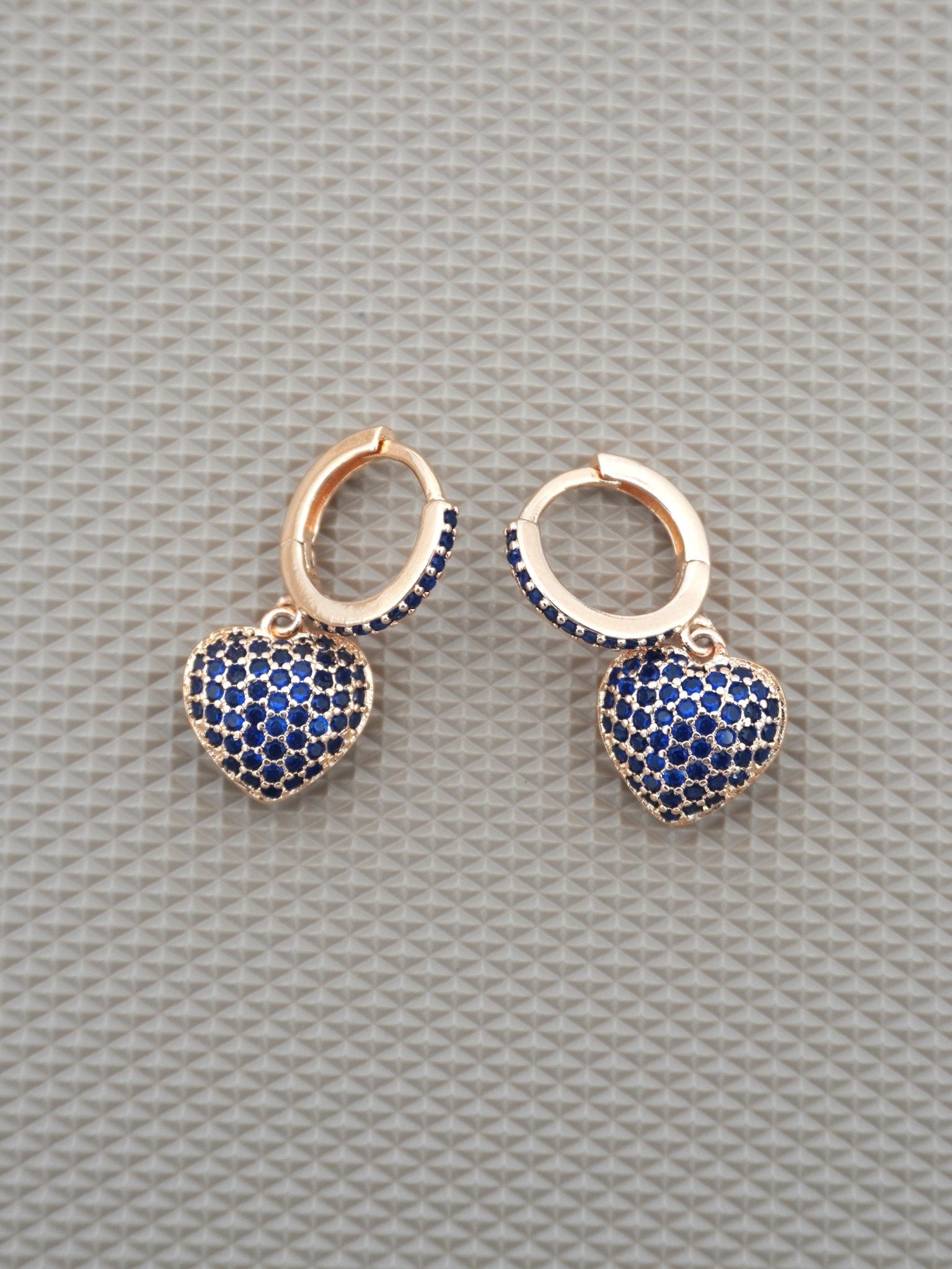 BLUE CORDATE ZIRCONIA EARRINGS - Jewels of Iva