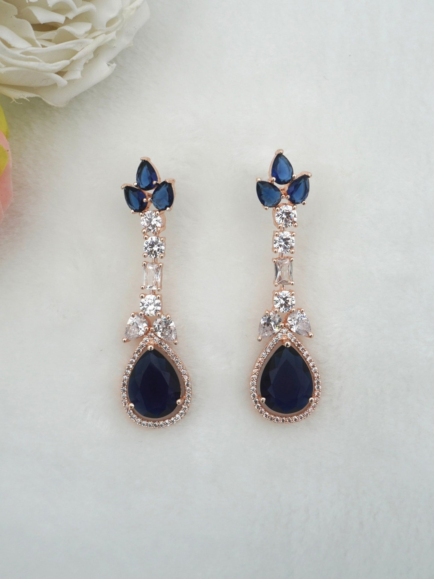 BLUE ELLIE ZIRCONIA EARRINGS - Jewels of Iva