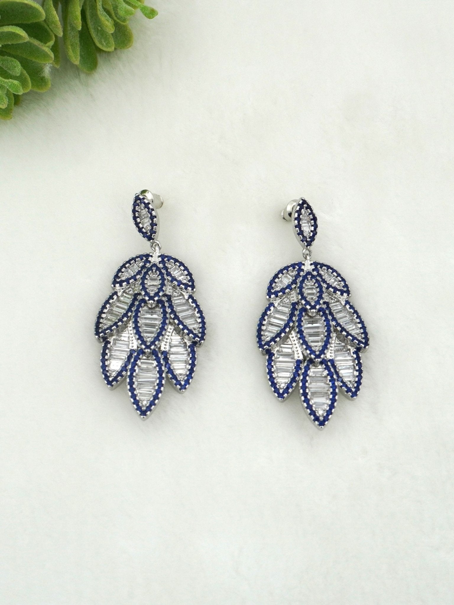 BLUE GRADY ZIRCONIA EARRINGS - Jewels of Iva