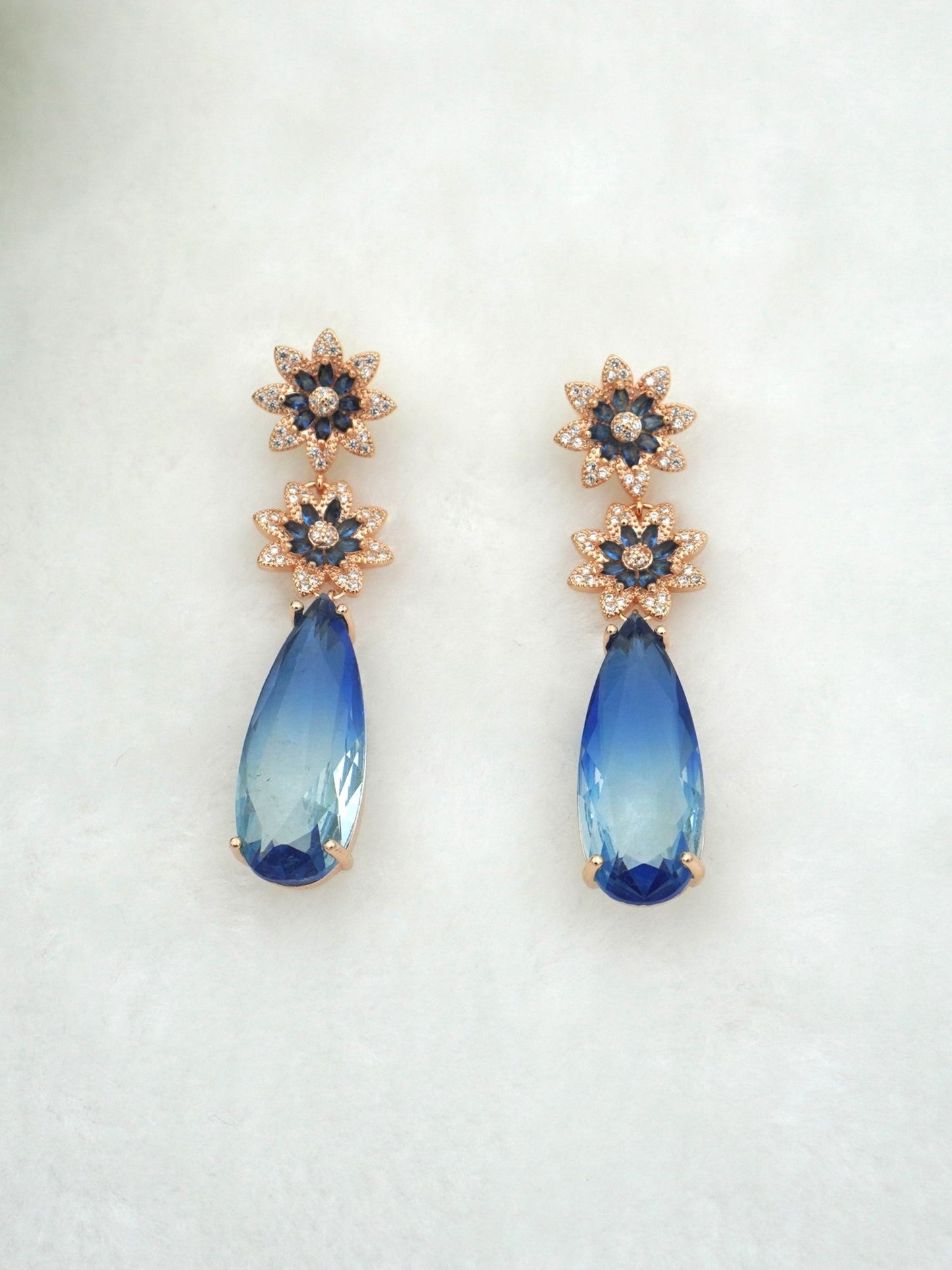 BLUE MAISE ZIRCONIA EARRINGS - Jewels of Iva