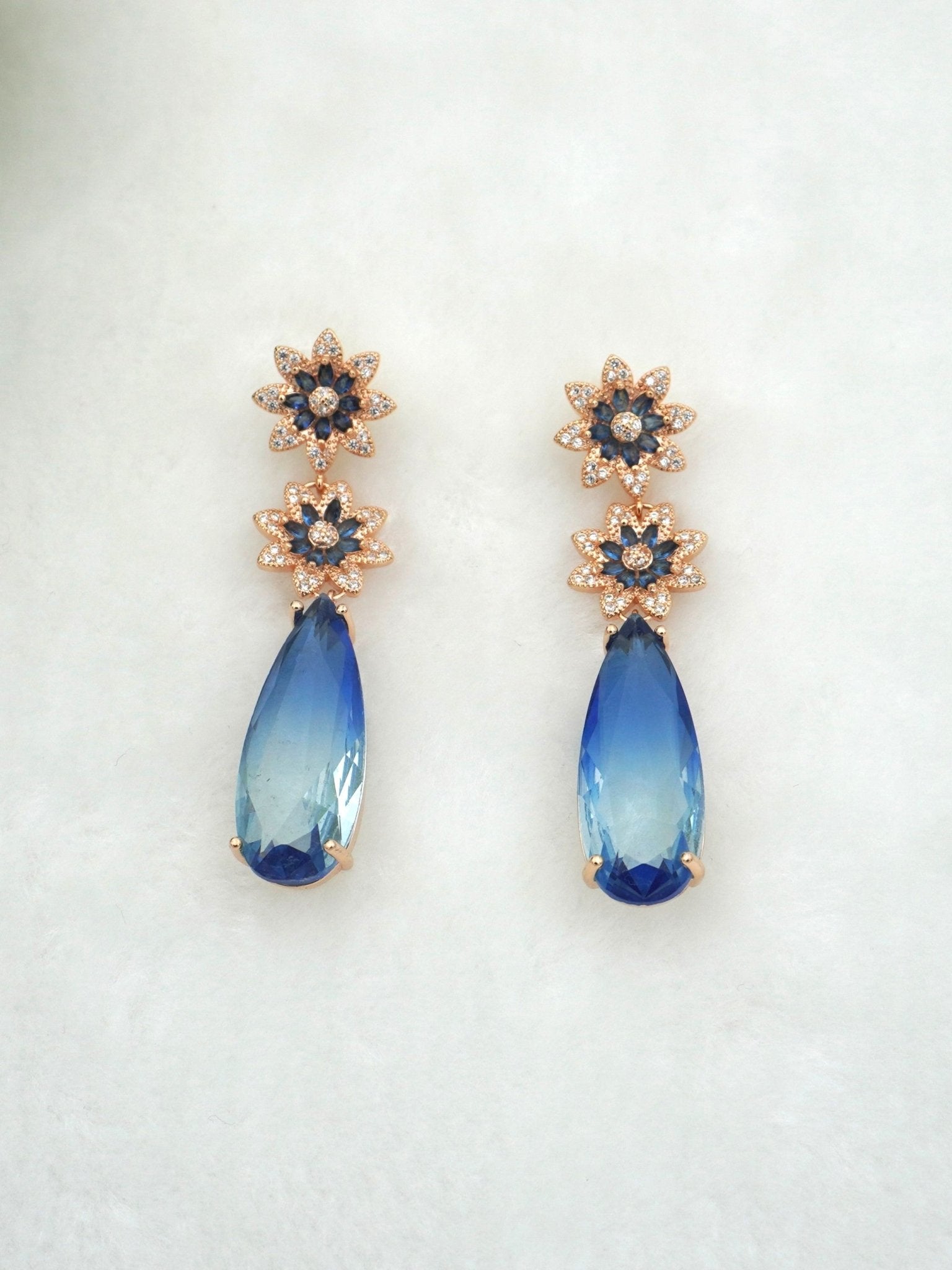 BLUE MAISE ZIRCONIA EARRINGS - Jewels of Iva