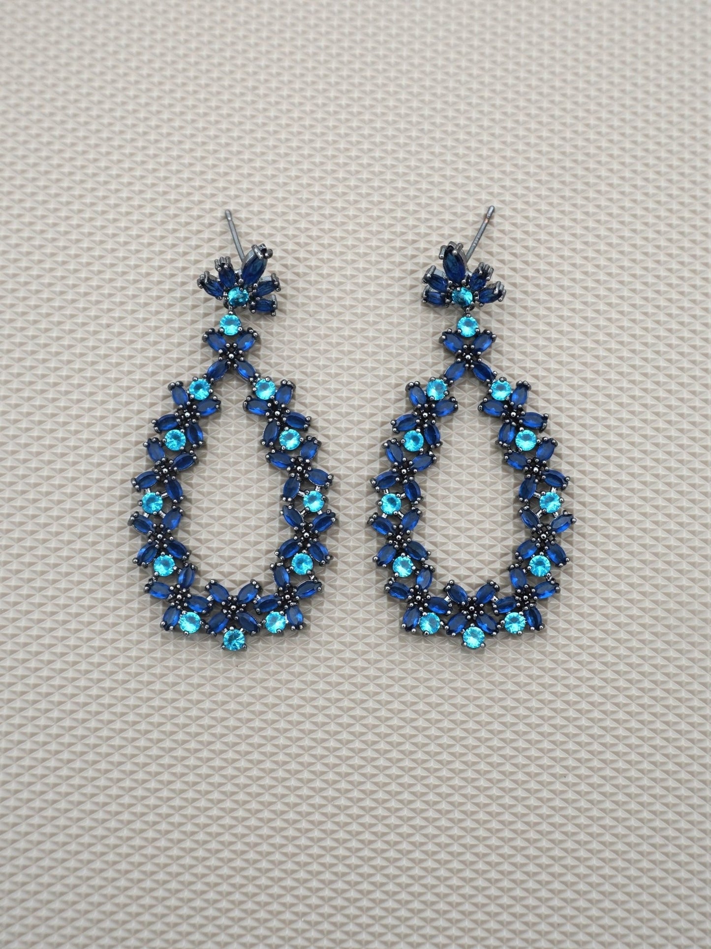 BLUE RHEA ZIRCONIA EARRINGS - Jewels of Iva