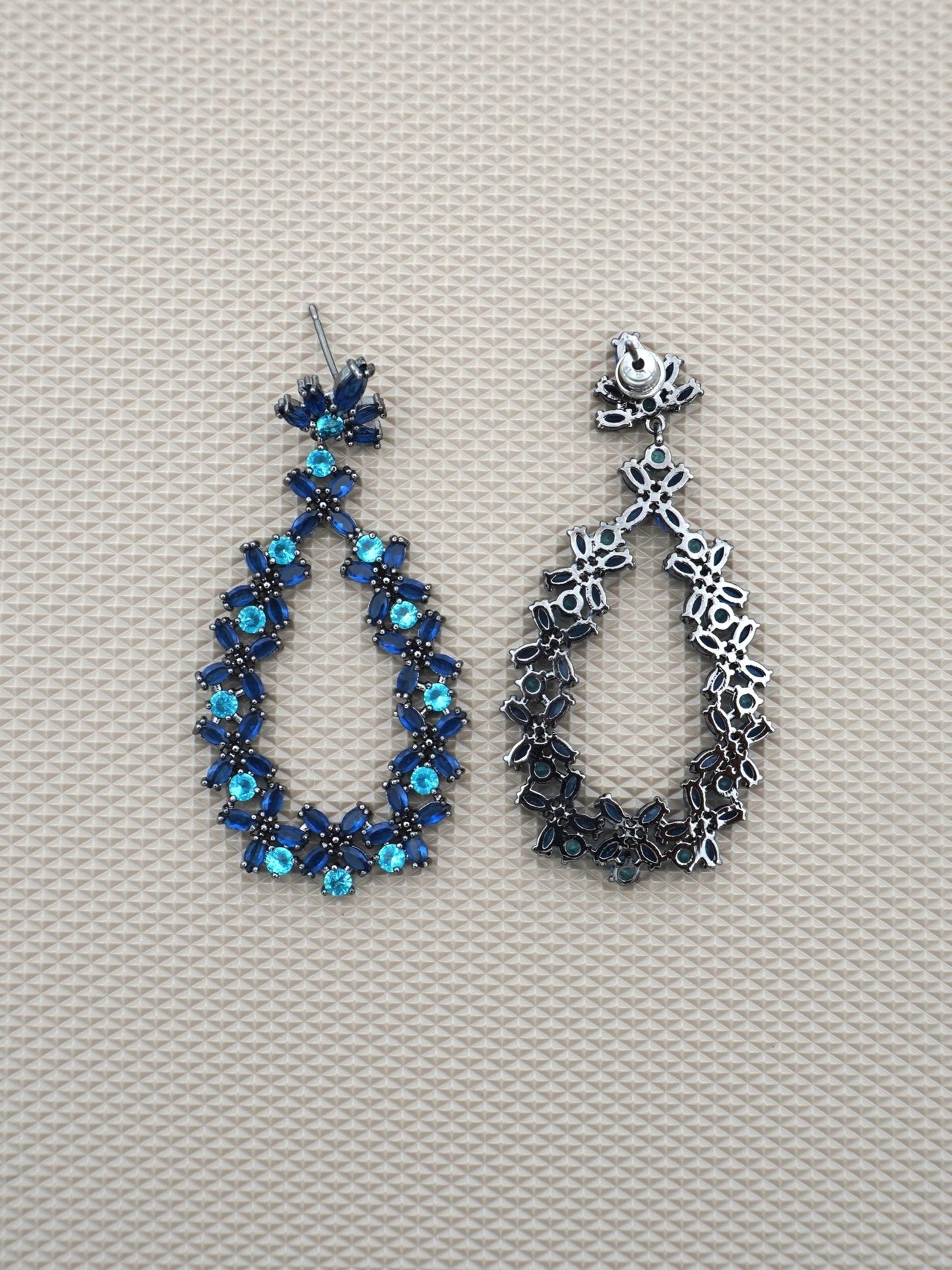 BLUE RHEA ZIRCONIA EARRINGS - Jewels of Iva