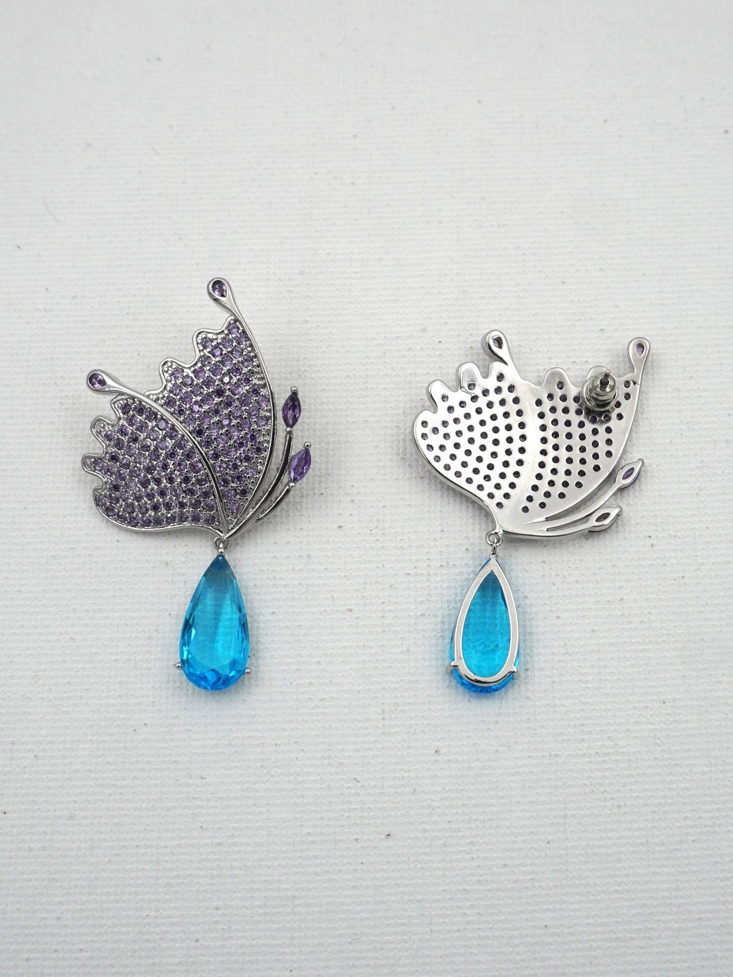 BLUE ROSALIE ZIRCONIA EARRINGS - Jewels of Iva