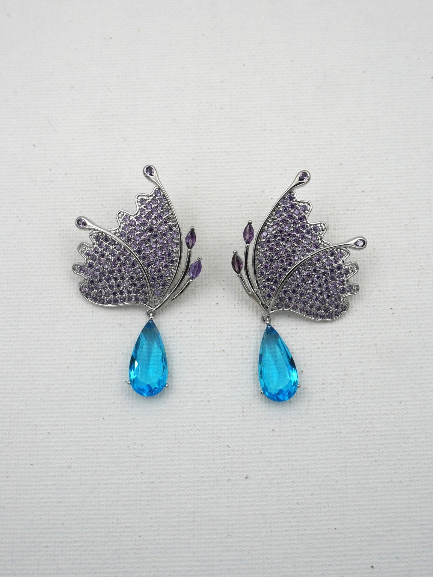 BLUE ROSALIE ZIRCONIA EARRINGS - Jewels of Iva