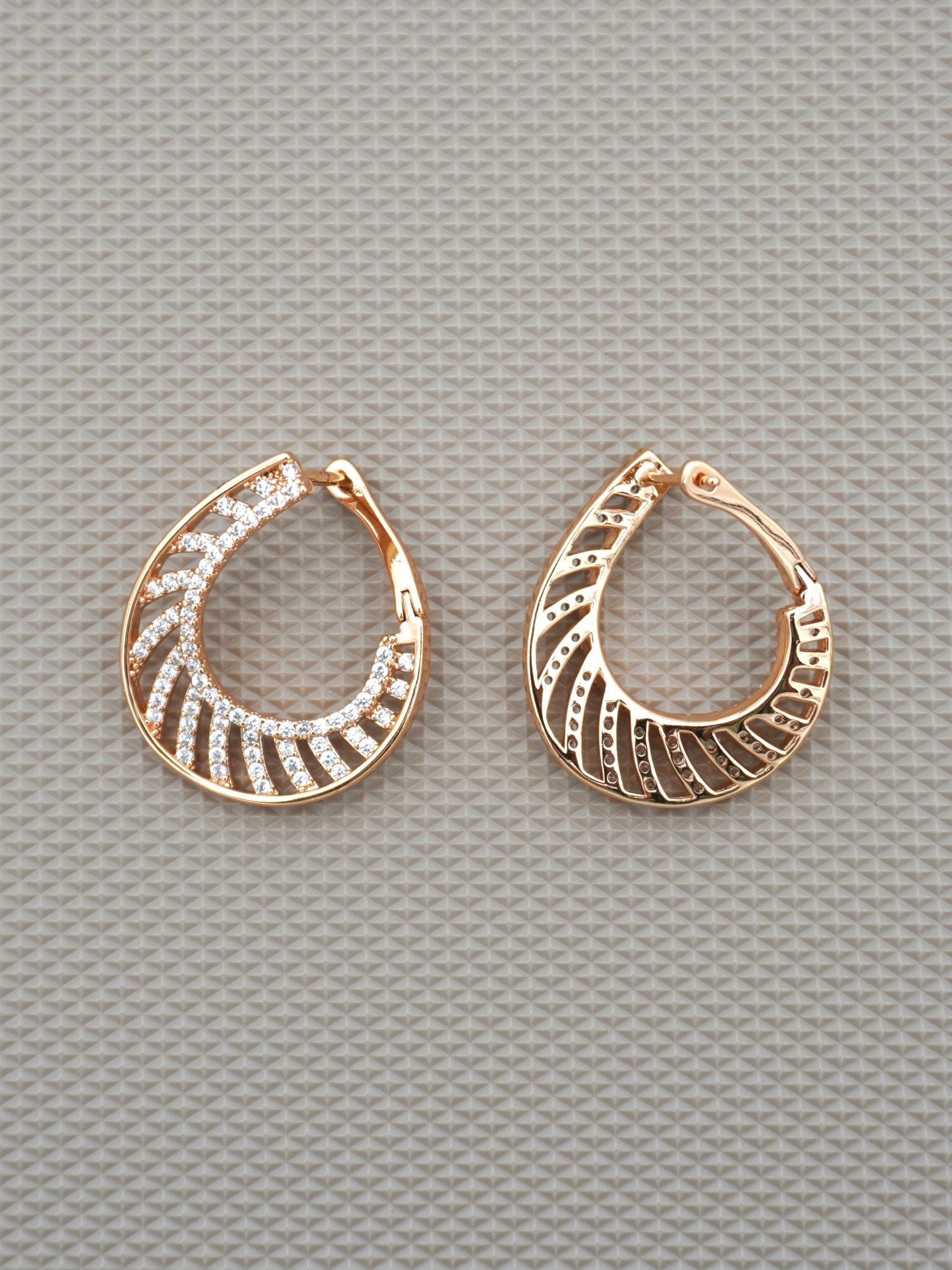 GOLD ASHLY ZIRCONIA EARRINGS - Jewels of Iva