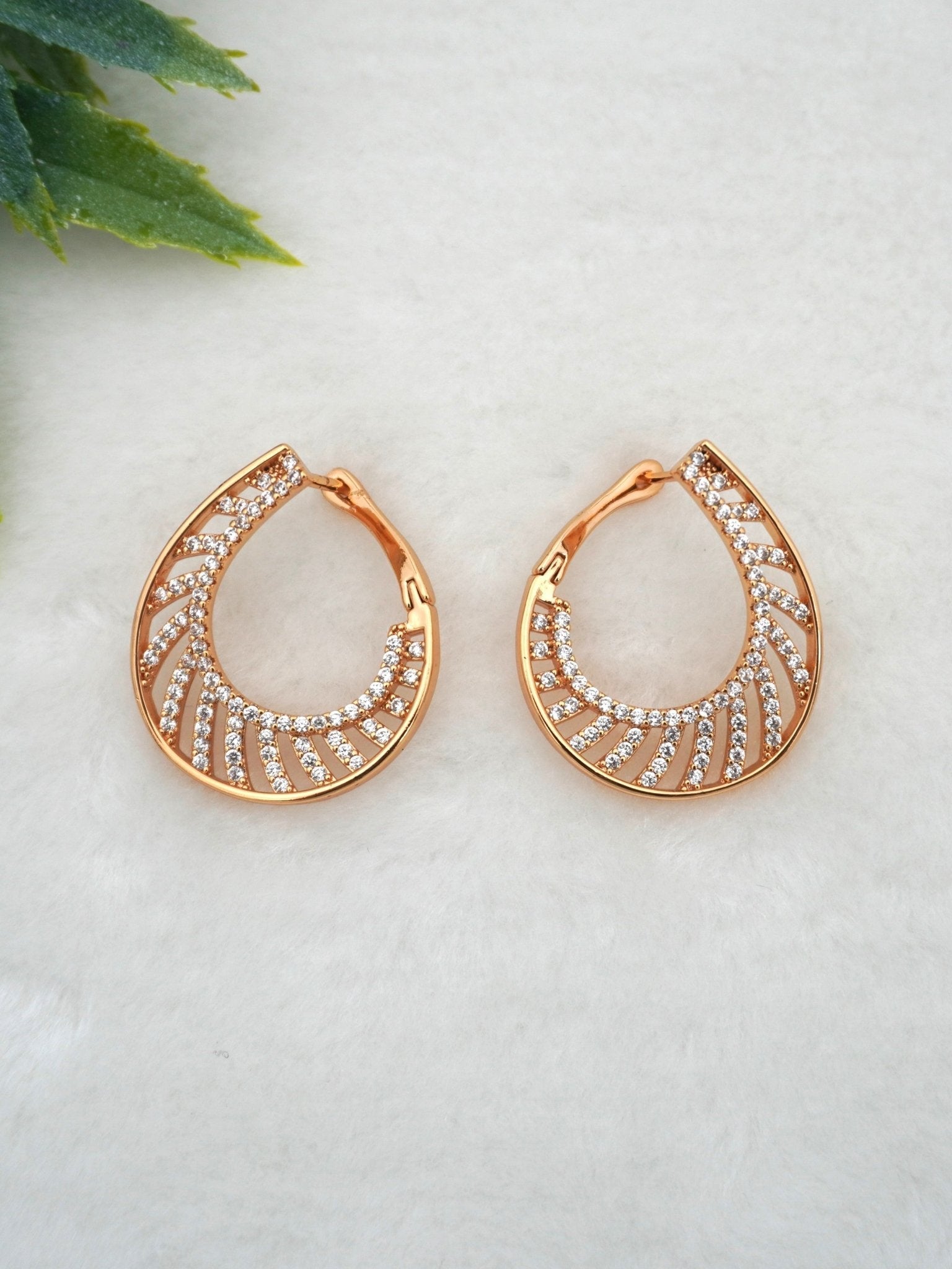 GOLD ASHLY ZIRCONIA EARRINGS - Jewels of Iva