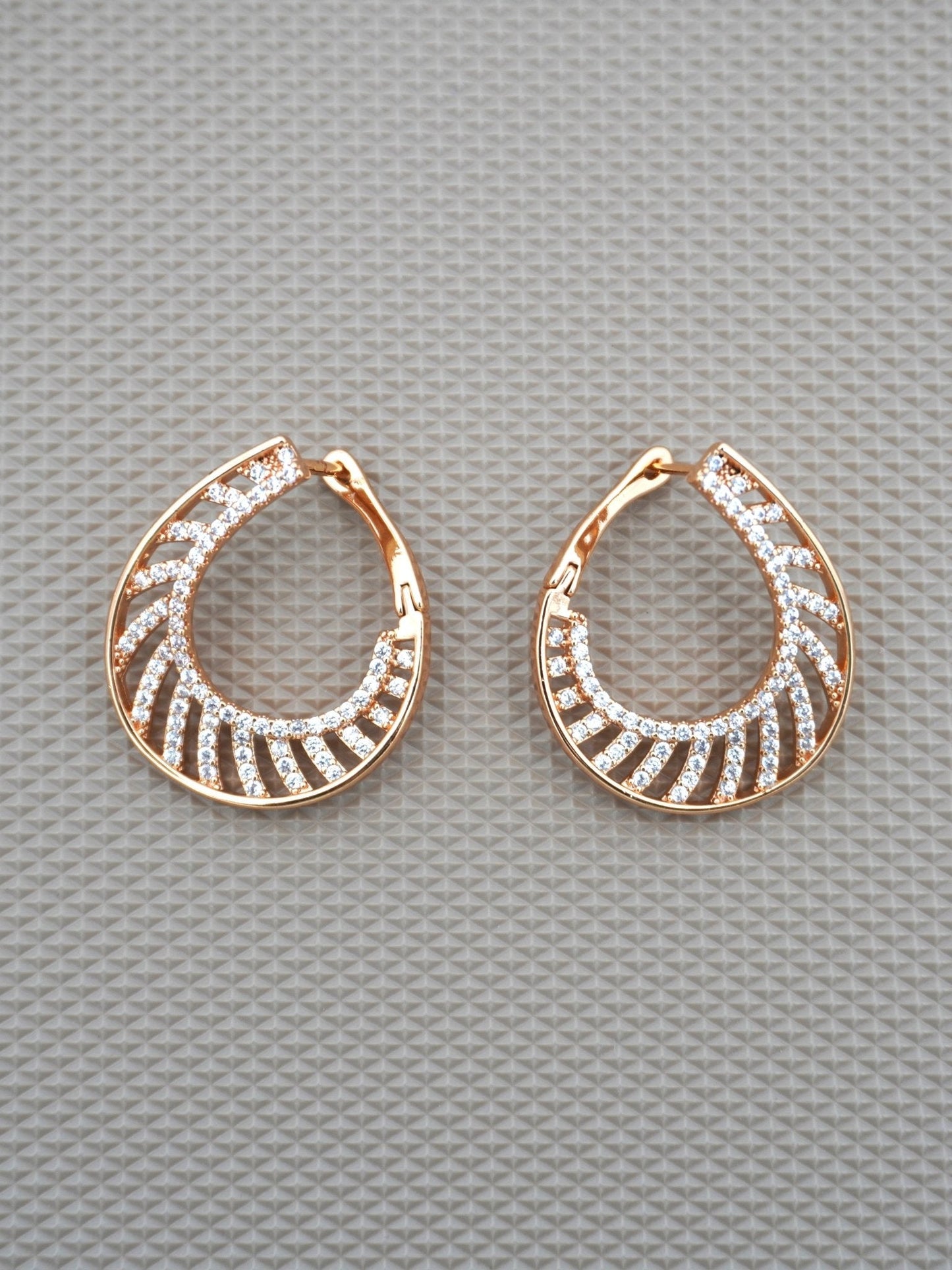 GOLD ASHLY ZIRCONIA EARRINGS - Jewels of Iva