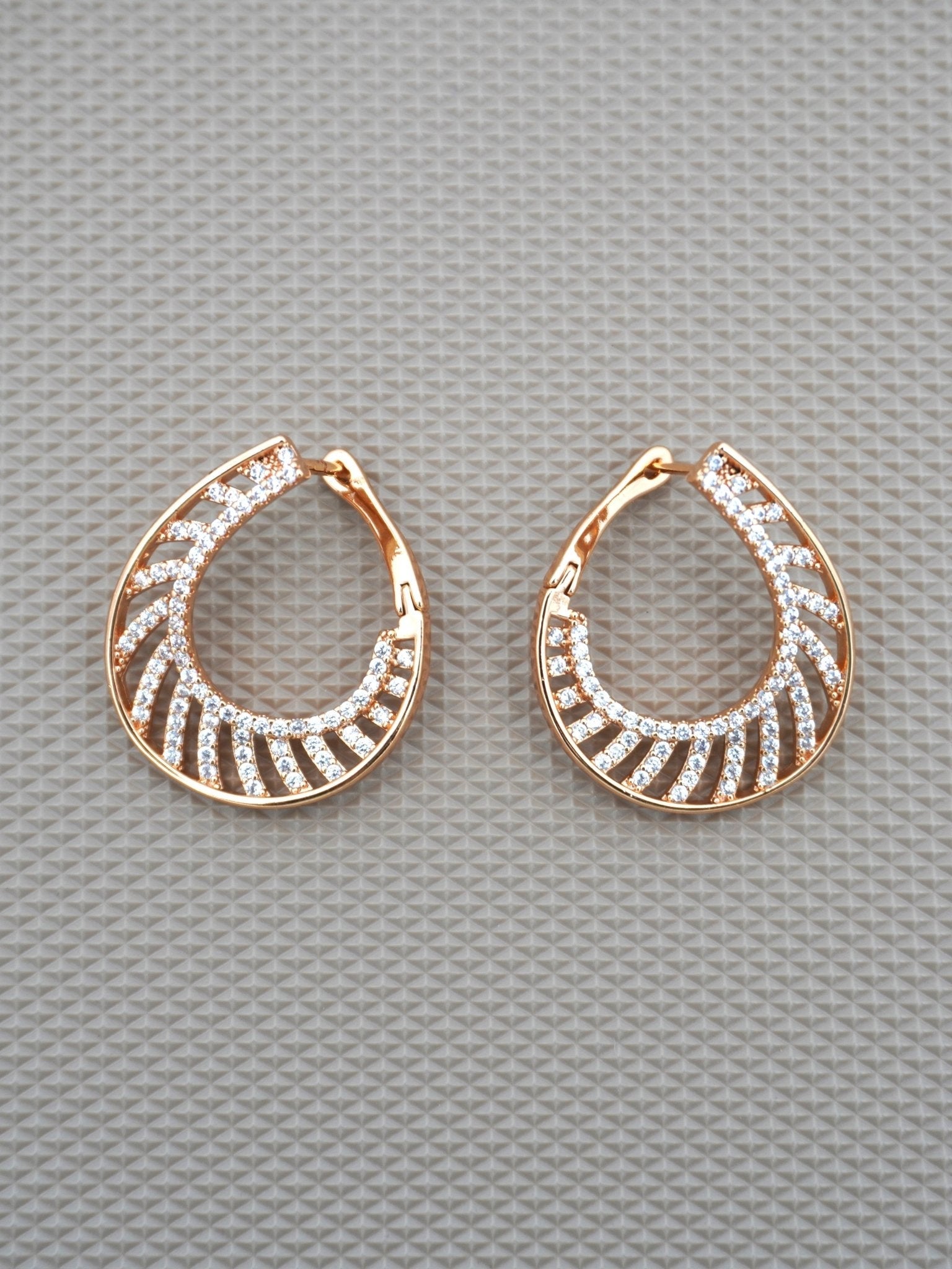 GOLD ASHLY ZIRCONIA EARRINGS - Jewels of Iva