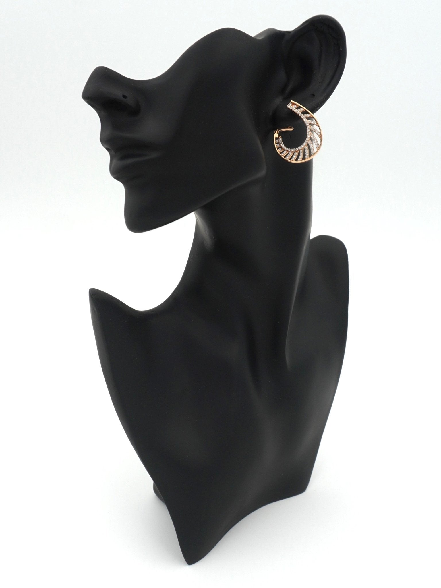 GOLD ASHLY ZIRCONIA EARRINGS - Jewels of Iva
