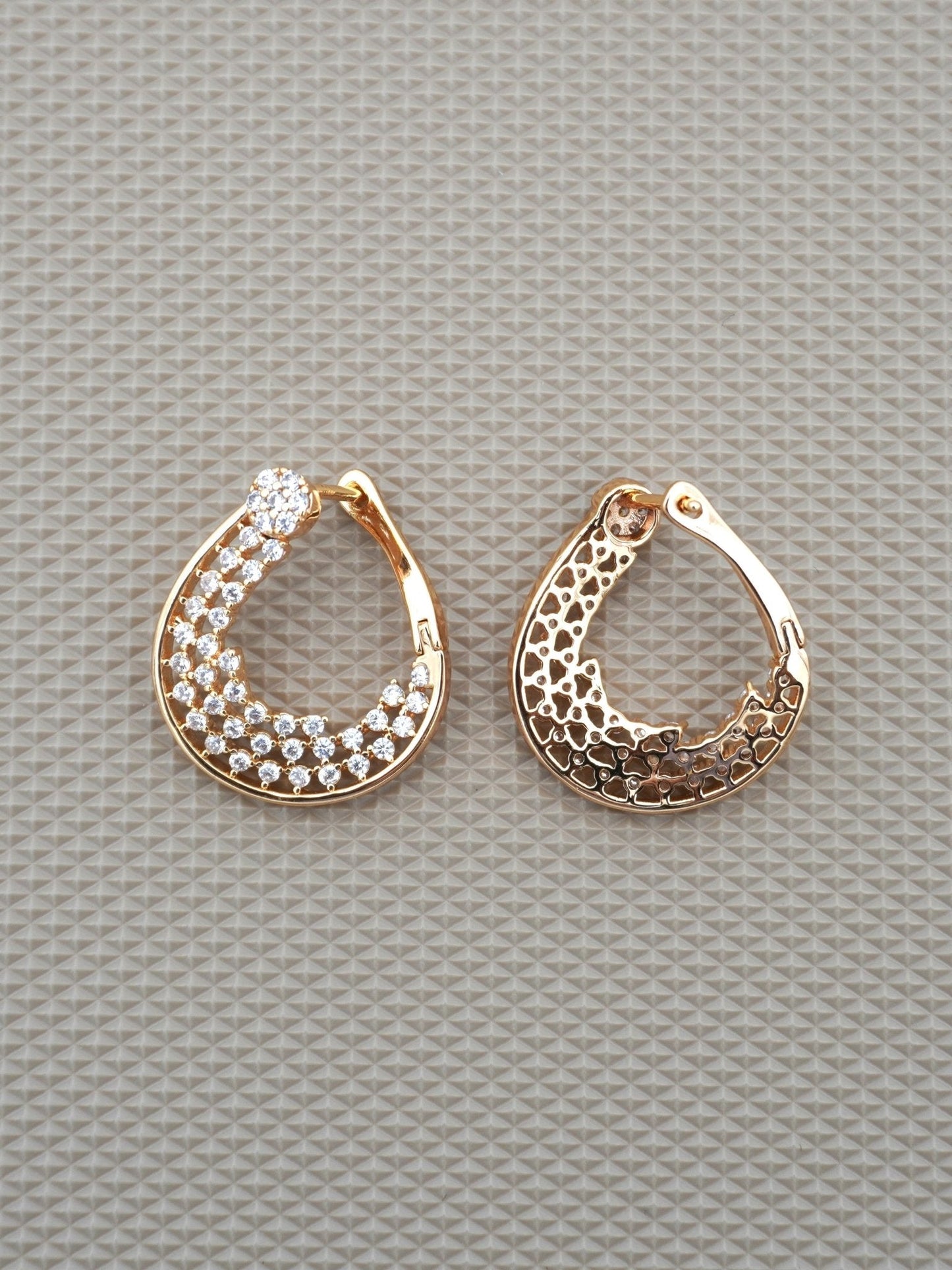 GOLD ATHENA ZIRCONIA EARRINGS - Jewels of Iva