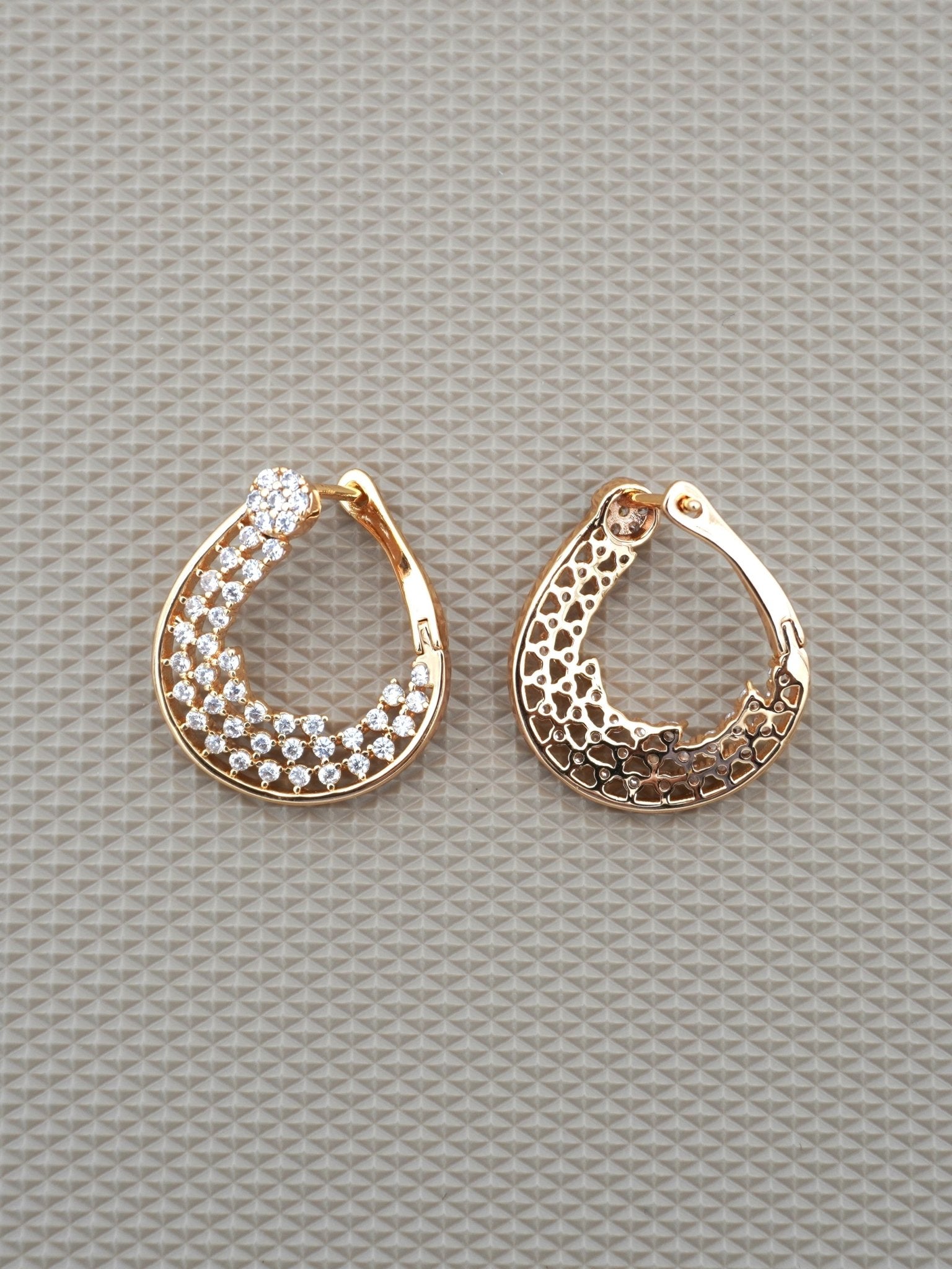 GOLD ATHENA ZIRCONIA EARRINGS - Jewels of Iva