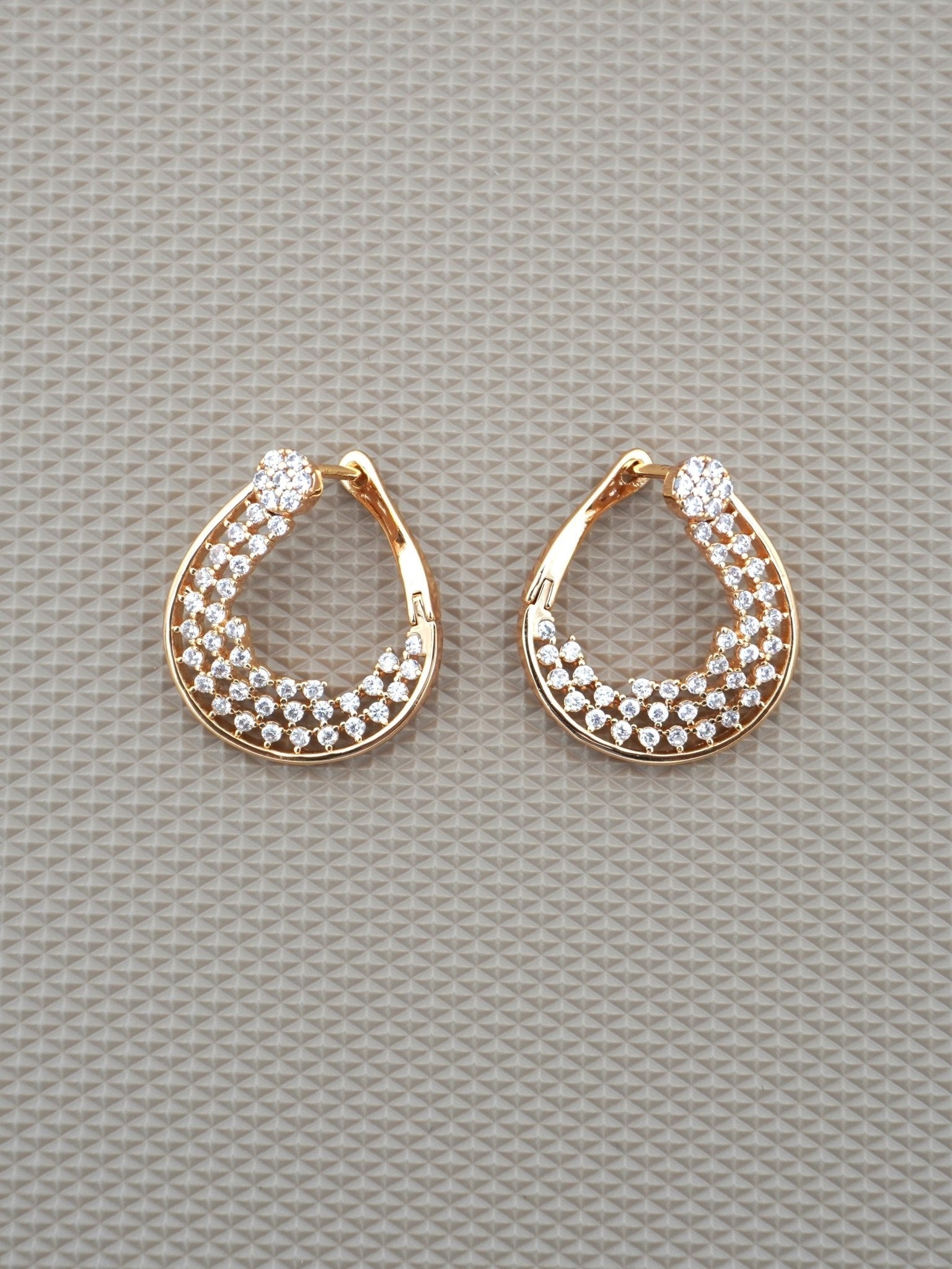 GOLD ATHENA ZIRCONIA EARRINGS - Jewels of Iva