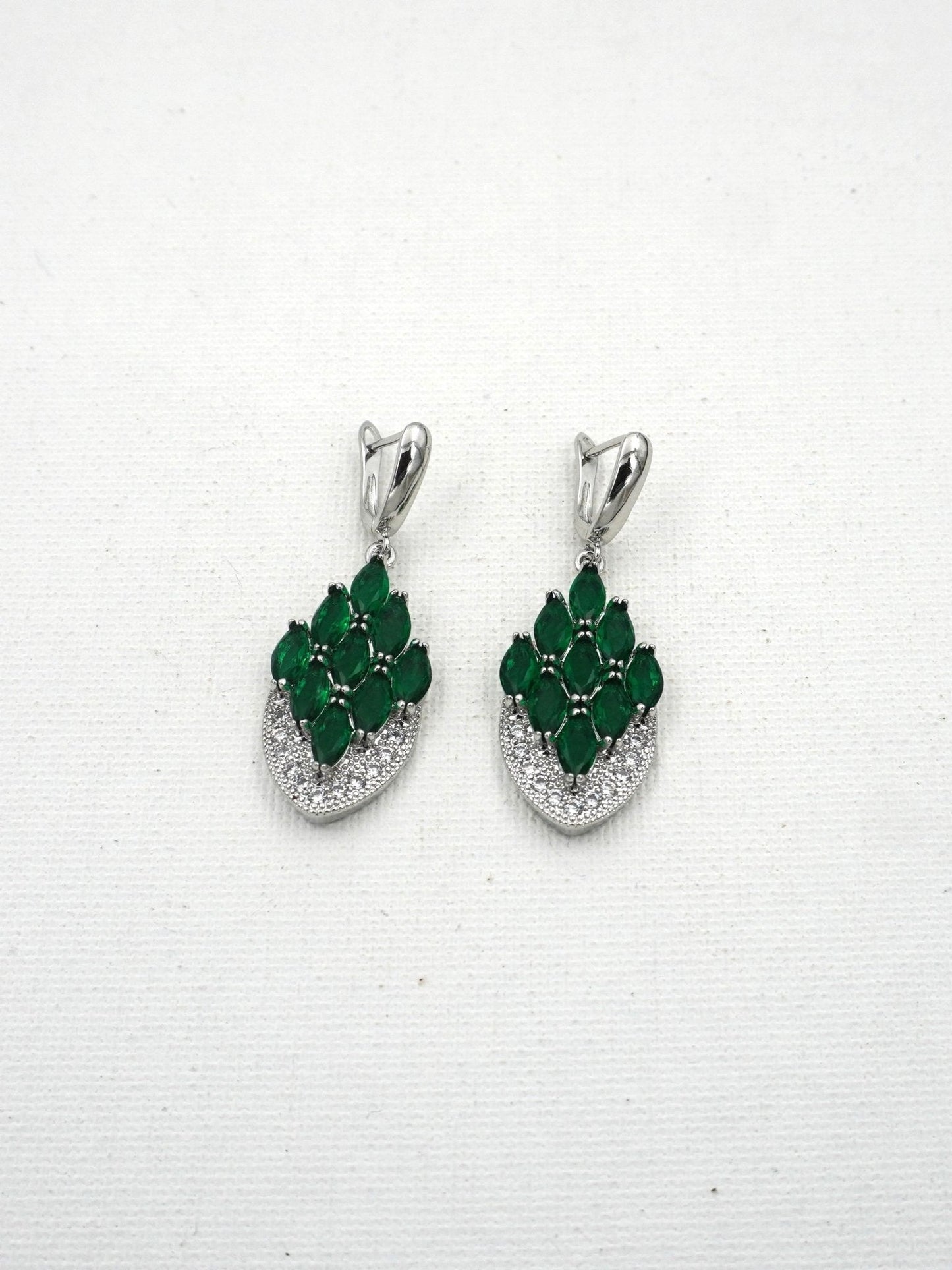 GREEN ADINA ZIRCONIA EARRINGS - Jewels of Iva