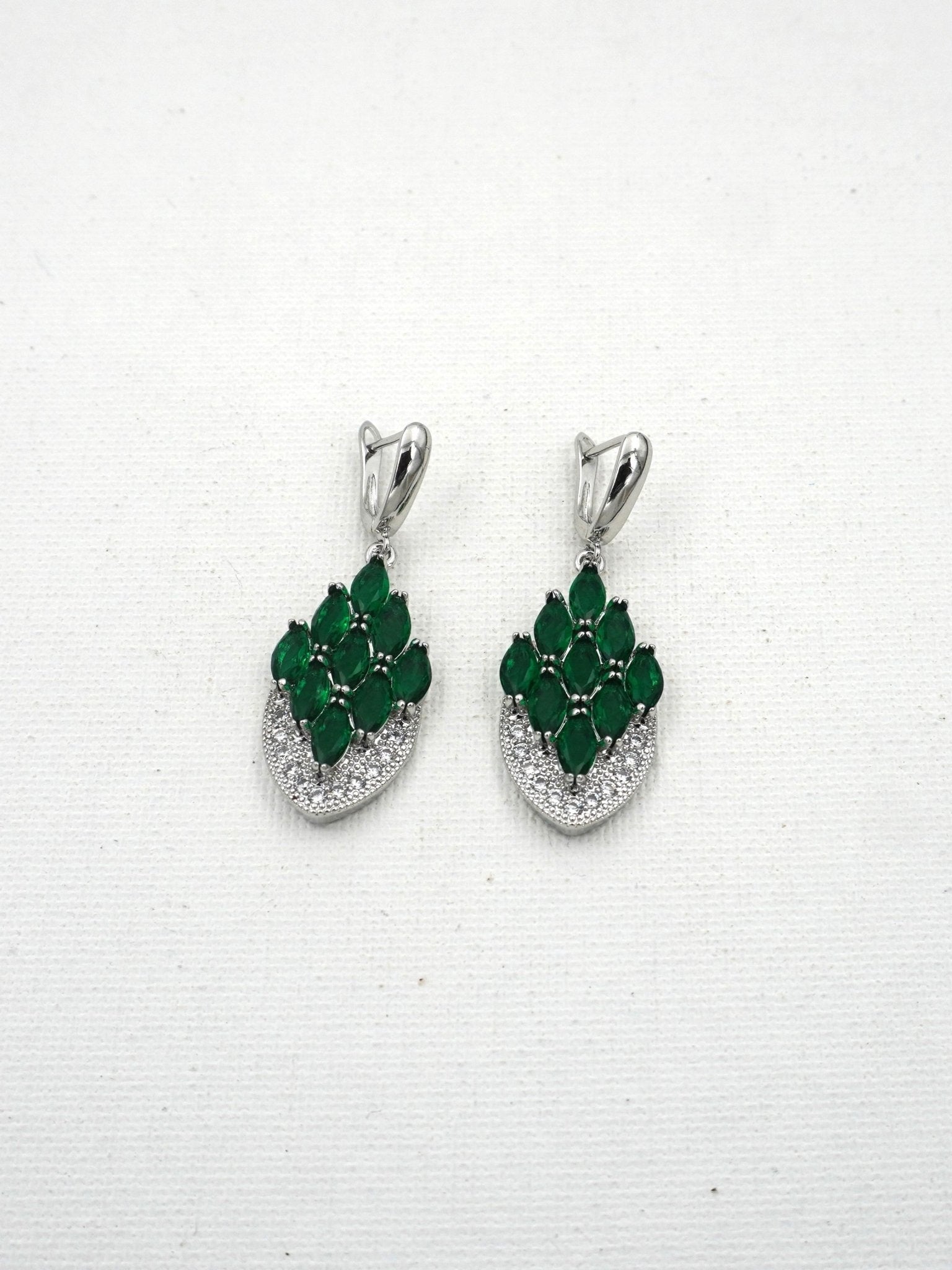GREEN ADINA ZIRCONIA EARRINGS - Jewels of Iva