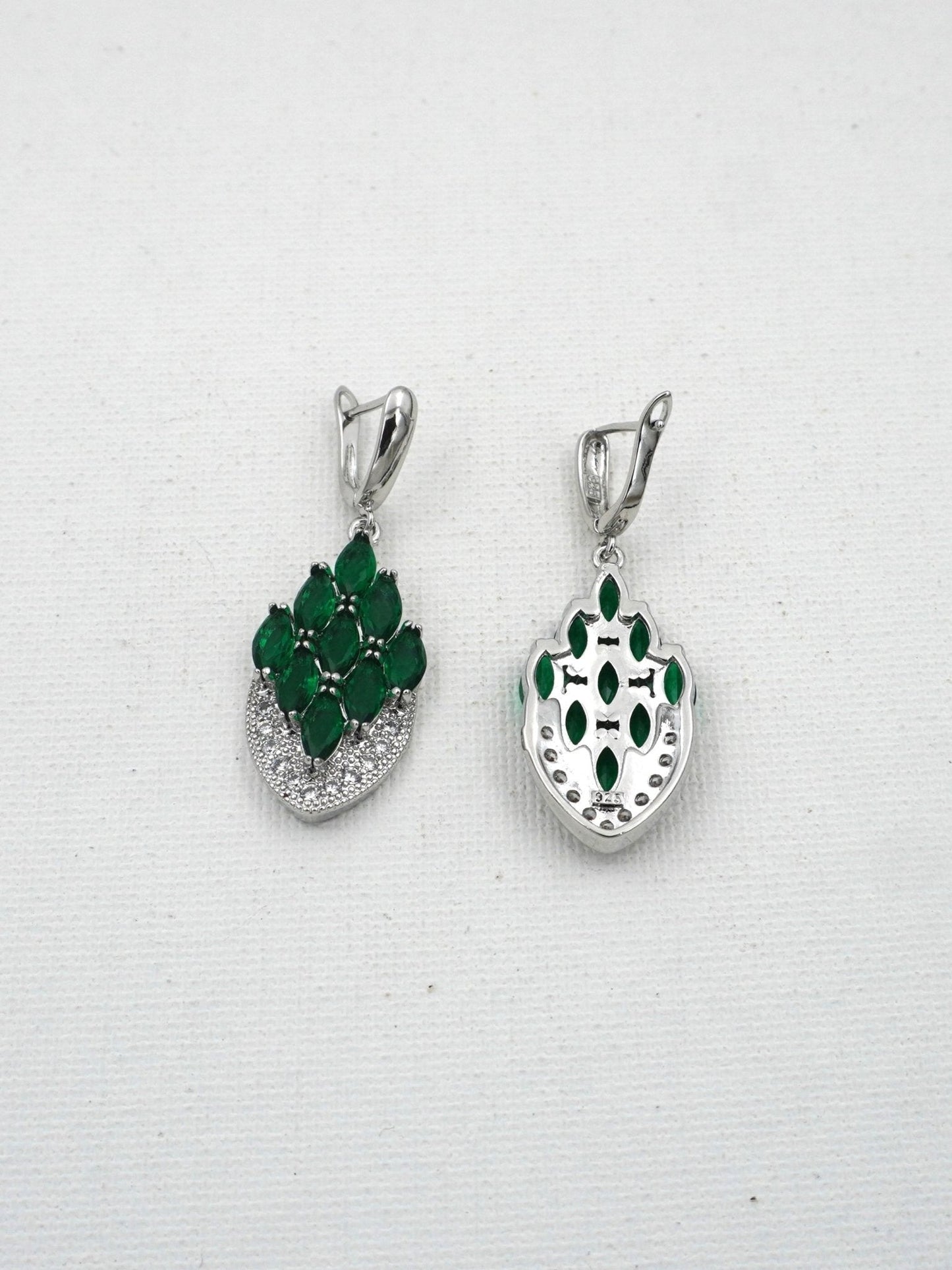 GREEN ADINA ZIRCONIA EARRINGS - Jewels of Iva