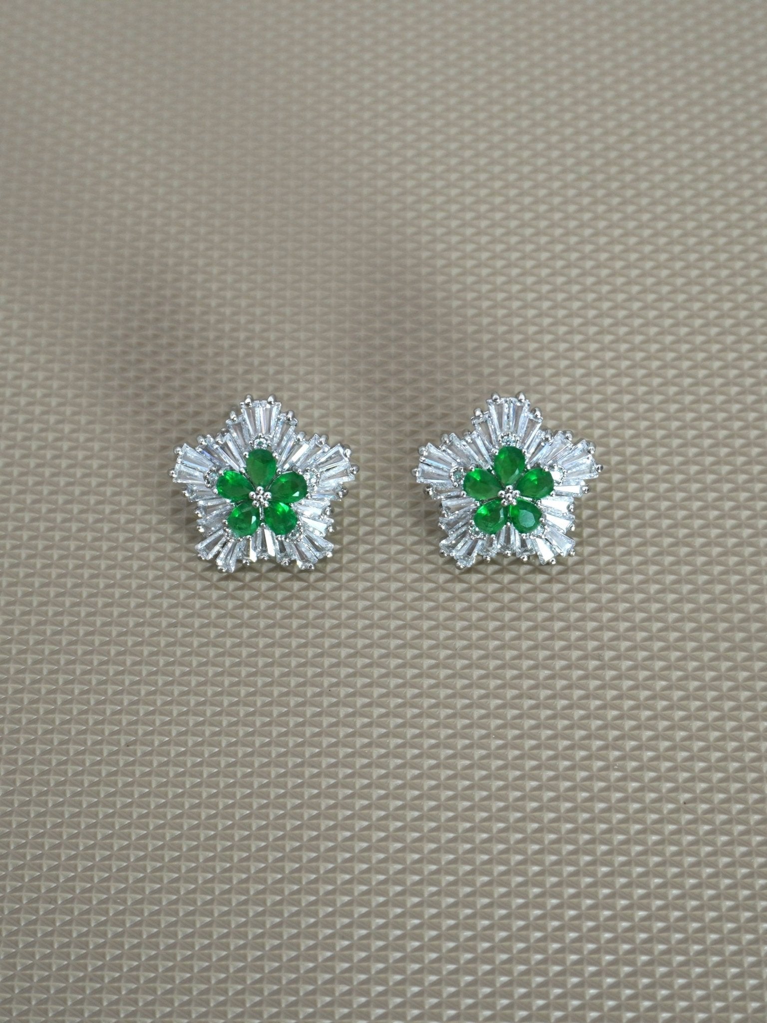 GREEN ALICE ZIRCONIA STUDS - Jewels of Iva