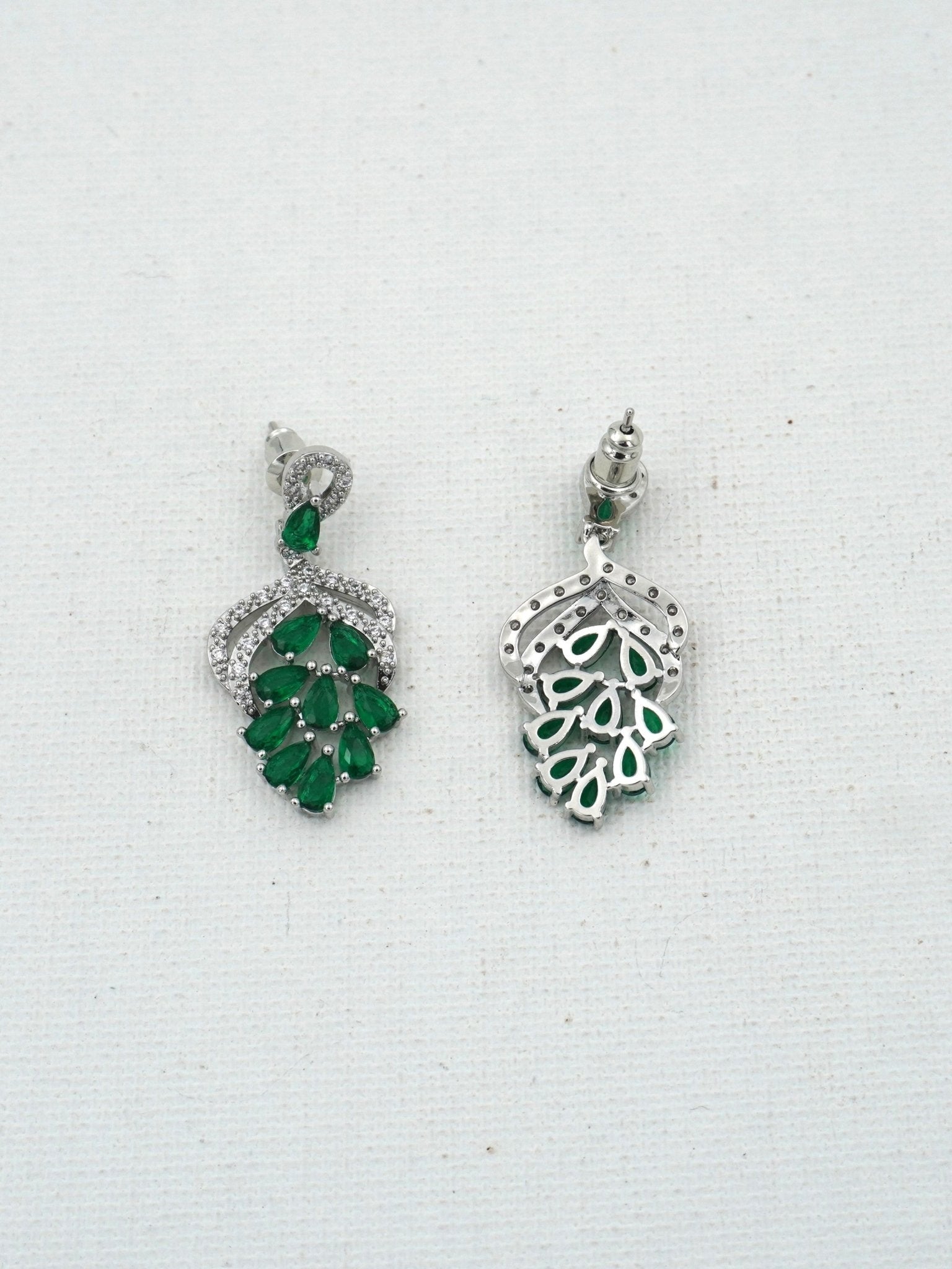 GREEN AMEERA ZIRCONIA EARRINGS - Jewels of Iva