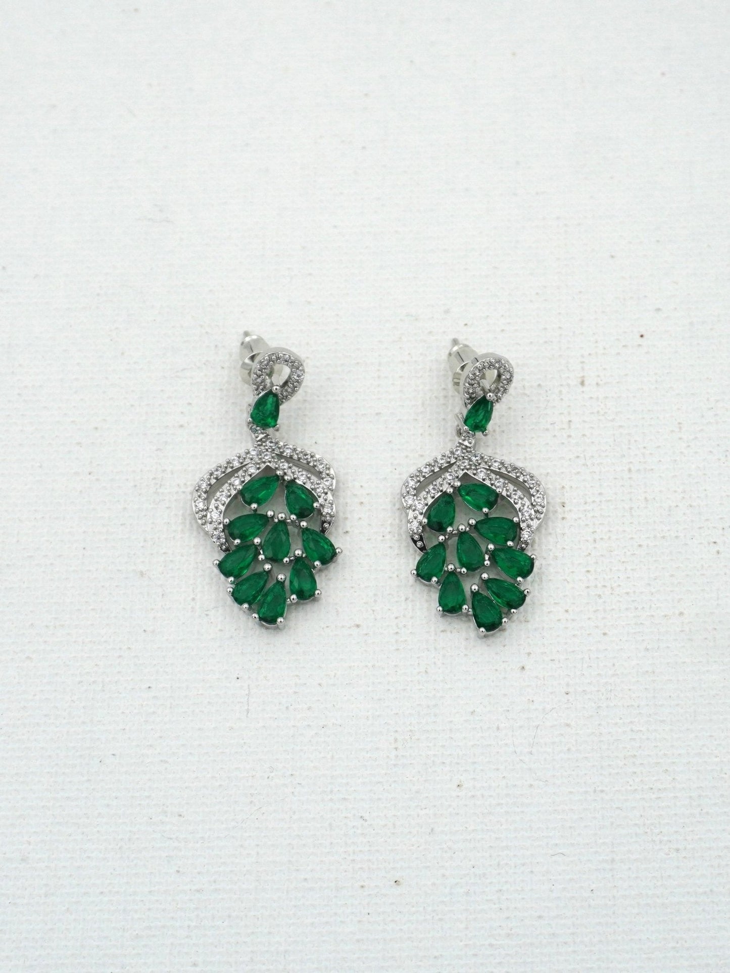 GREEN AMEERA ZIRCONIA EARRINGS - Jewels of Iva