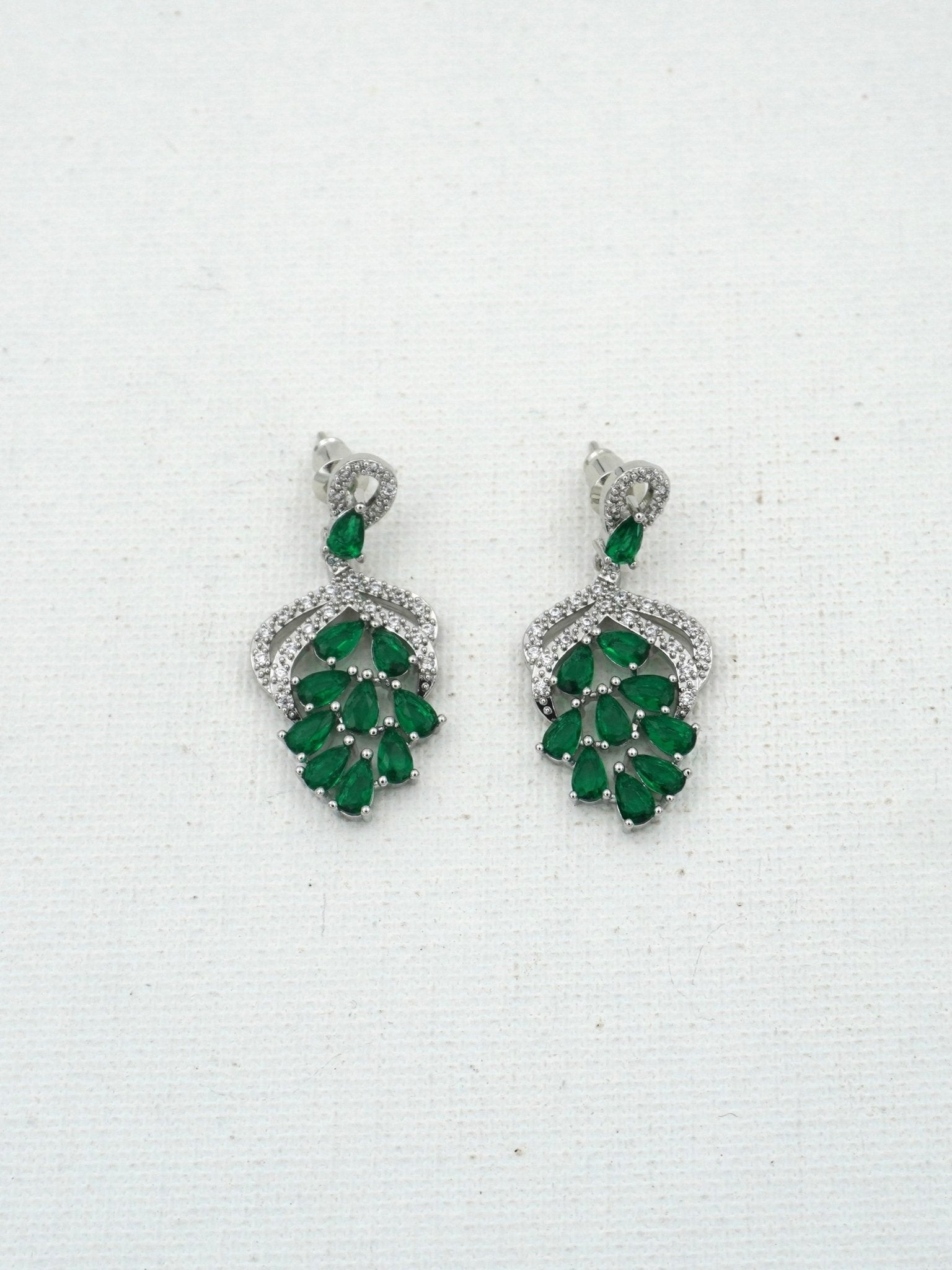 GREEN AMEERA ZIRCONIA EARRINGS - Jewels of Iva
