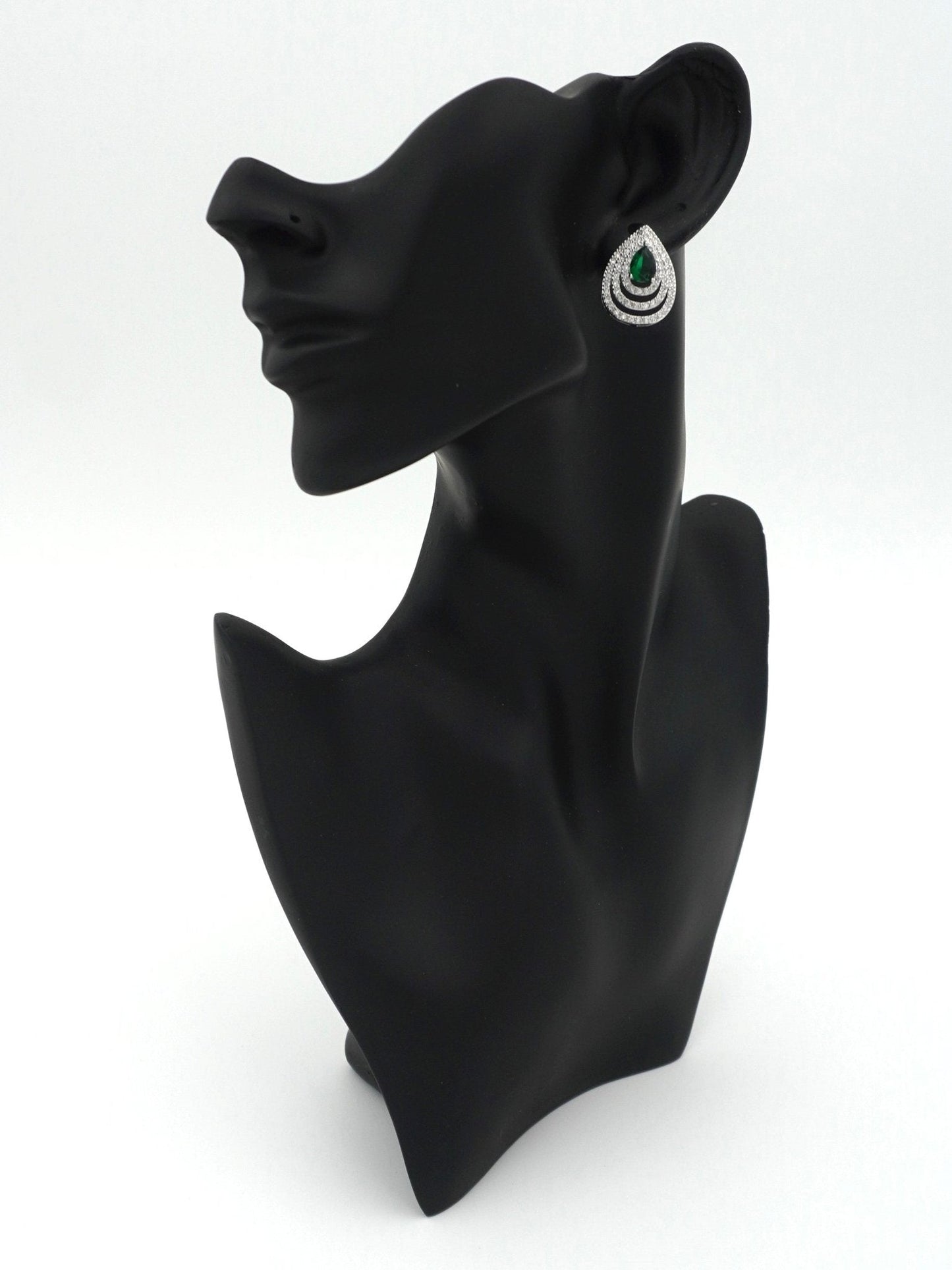 GREEN ANNORA ZIRCONIA STUDS - Jewels of Iva