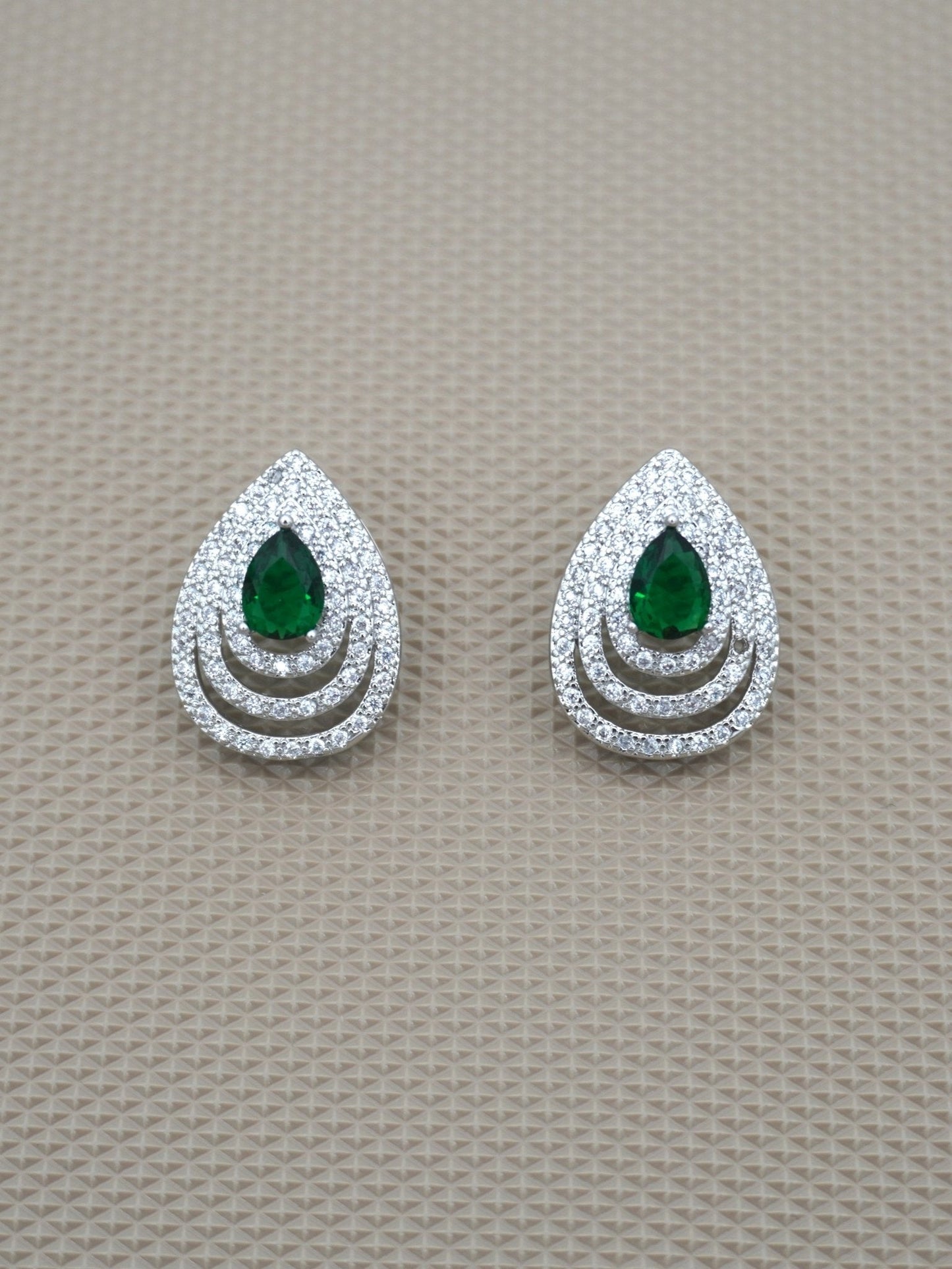 GREEN ANNORA ZIRCONIA STUDS - Jewels of Iva