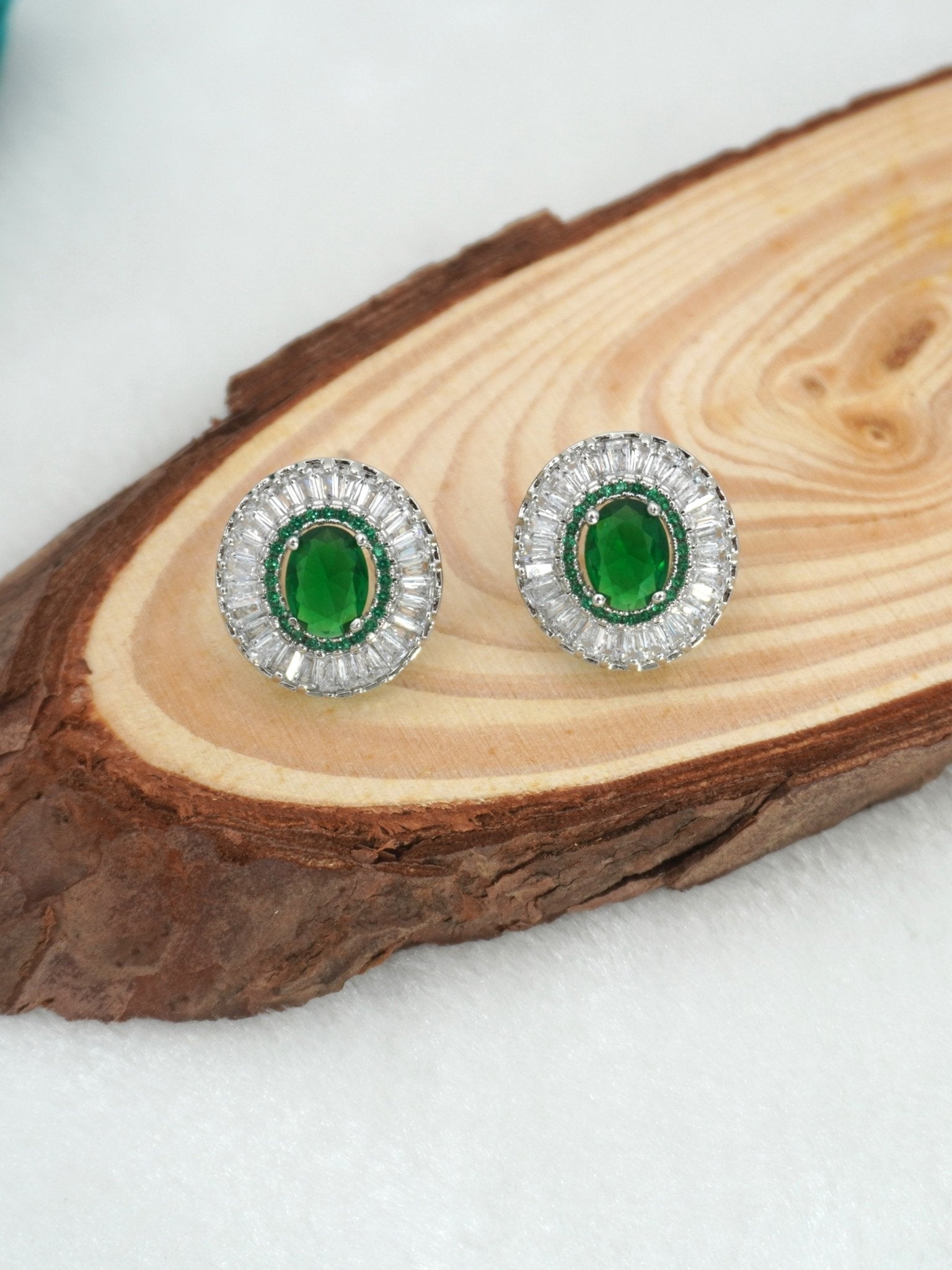 GREEN ANOUK ZIRCONIA STUDS - Jewels of Iva