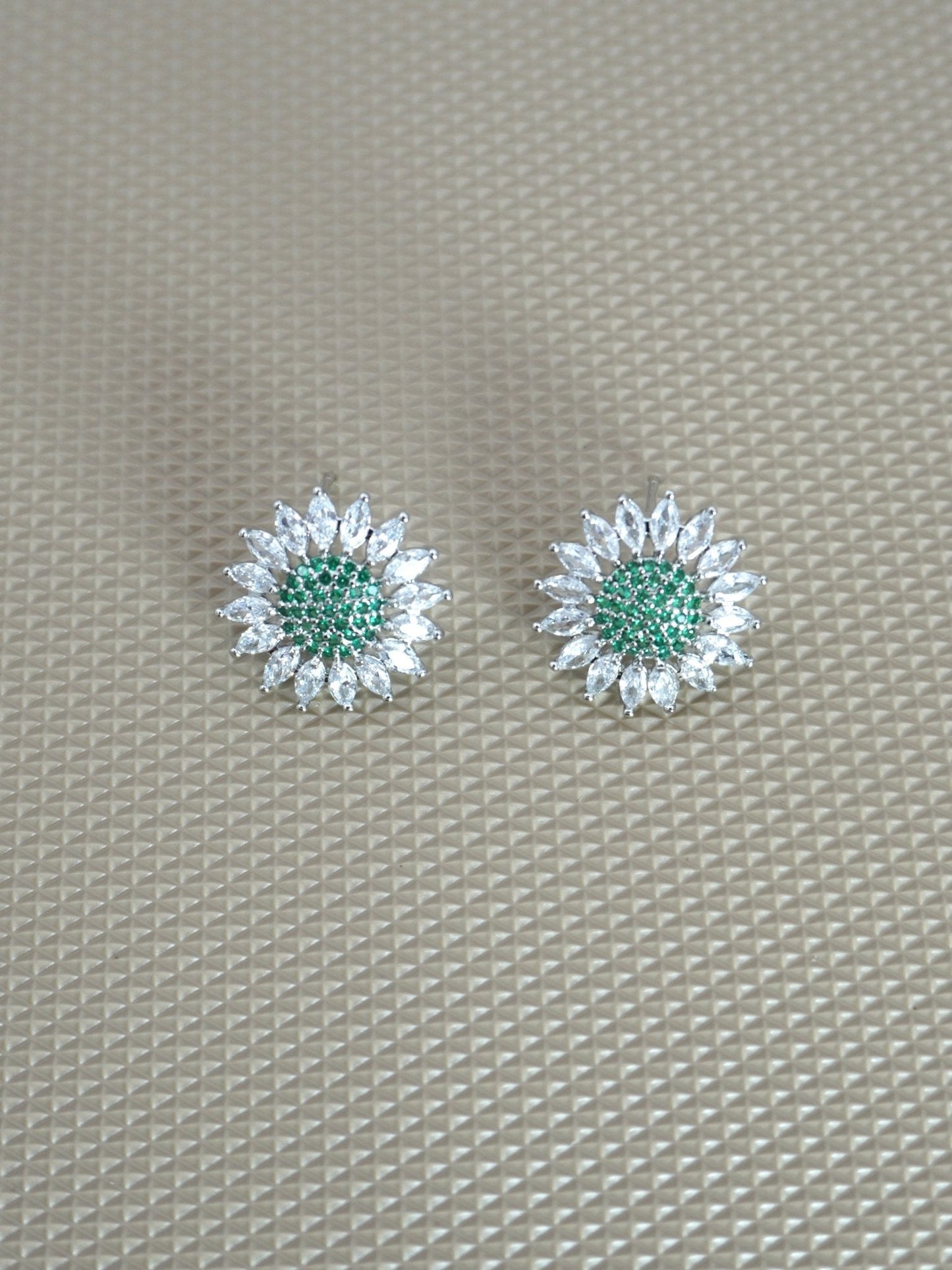 GREEN ASTER ZIRCONIA STUDS - Jewels of Iva