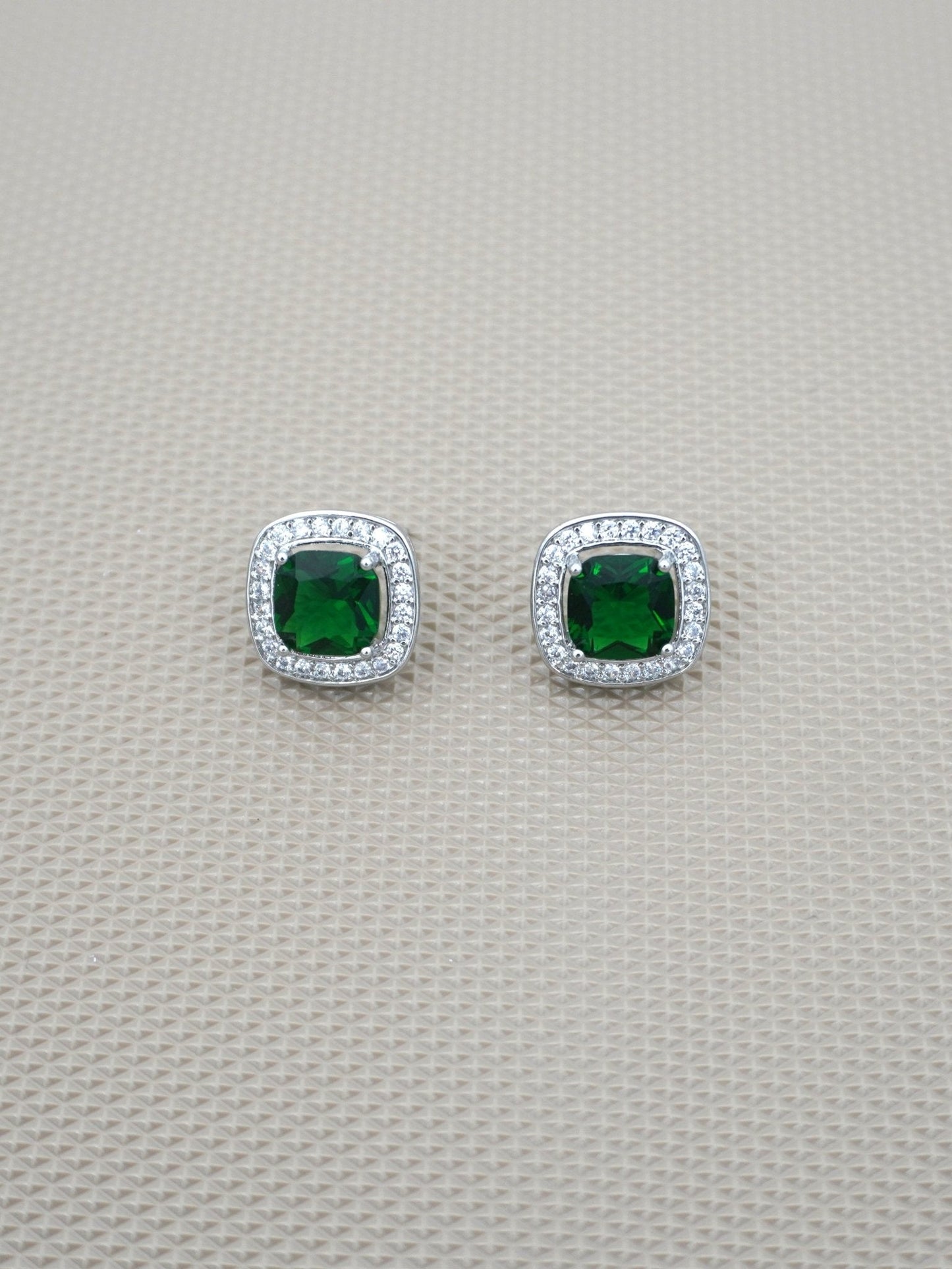 GREEN CORA ZIRCONIA STUDS - Jewels of Iva