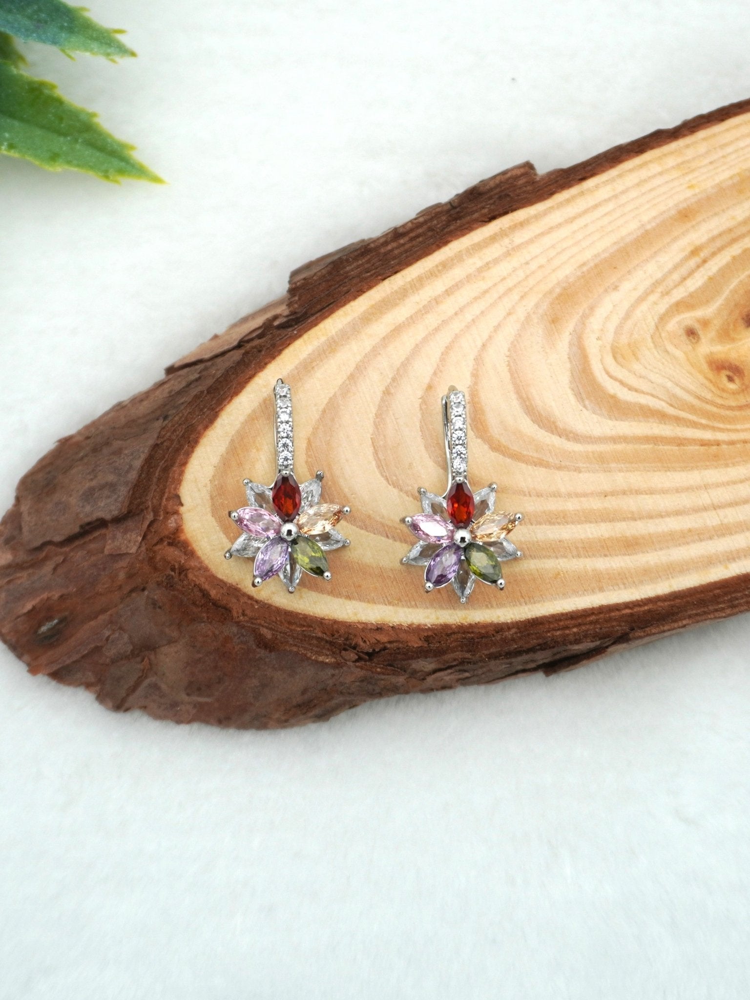 MULTICOLOR AUBRY ZIRCONIA EARRINGS - Jewels of Iva