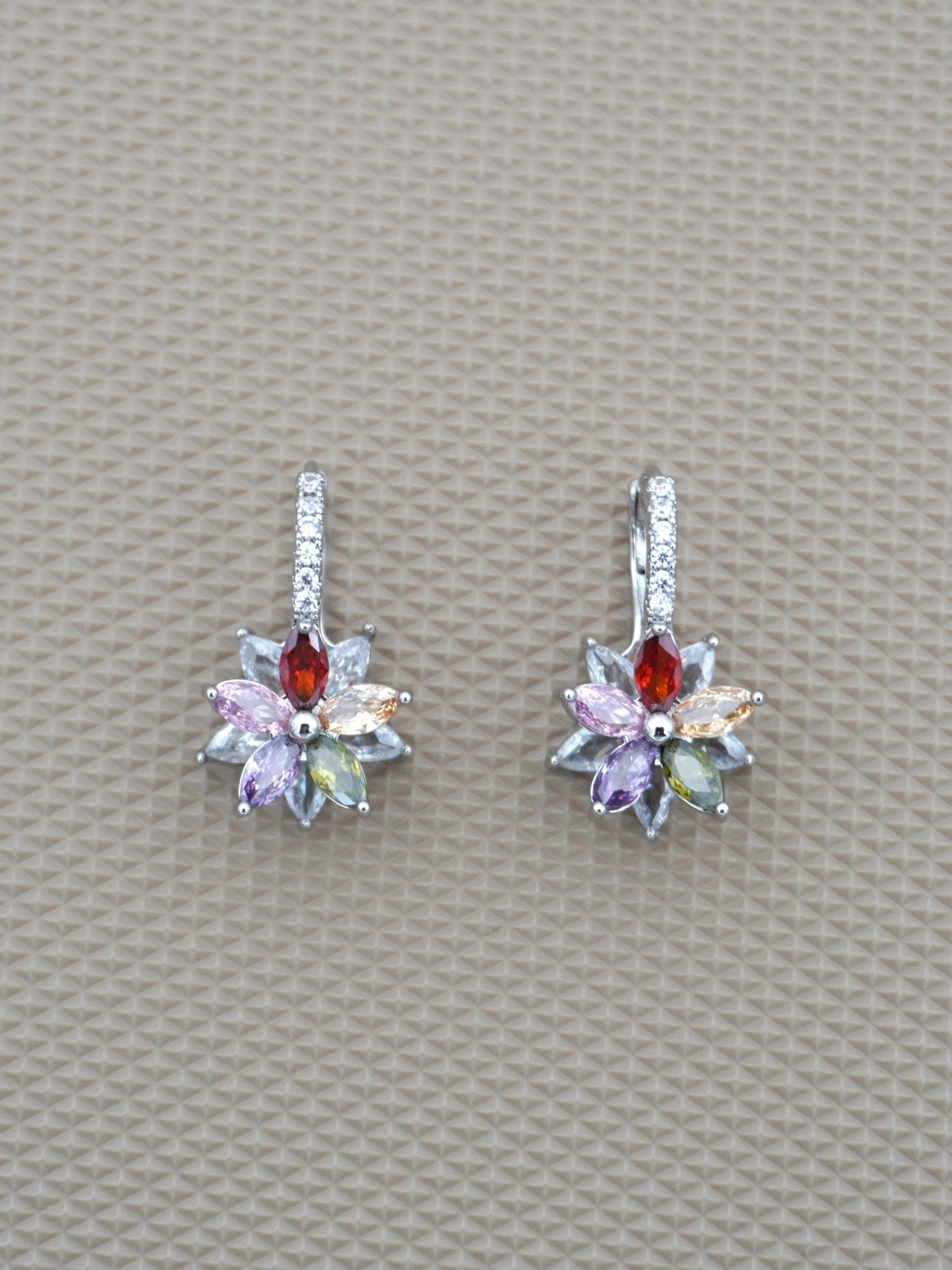 MULTICOLOR AUBRY ZIRCONIA EARRINGS - Jewels of Iva