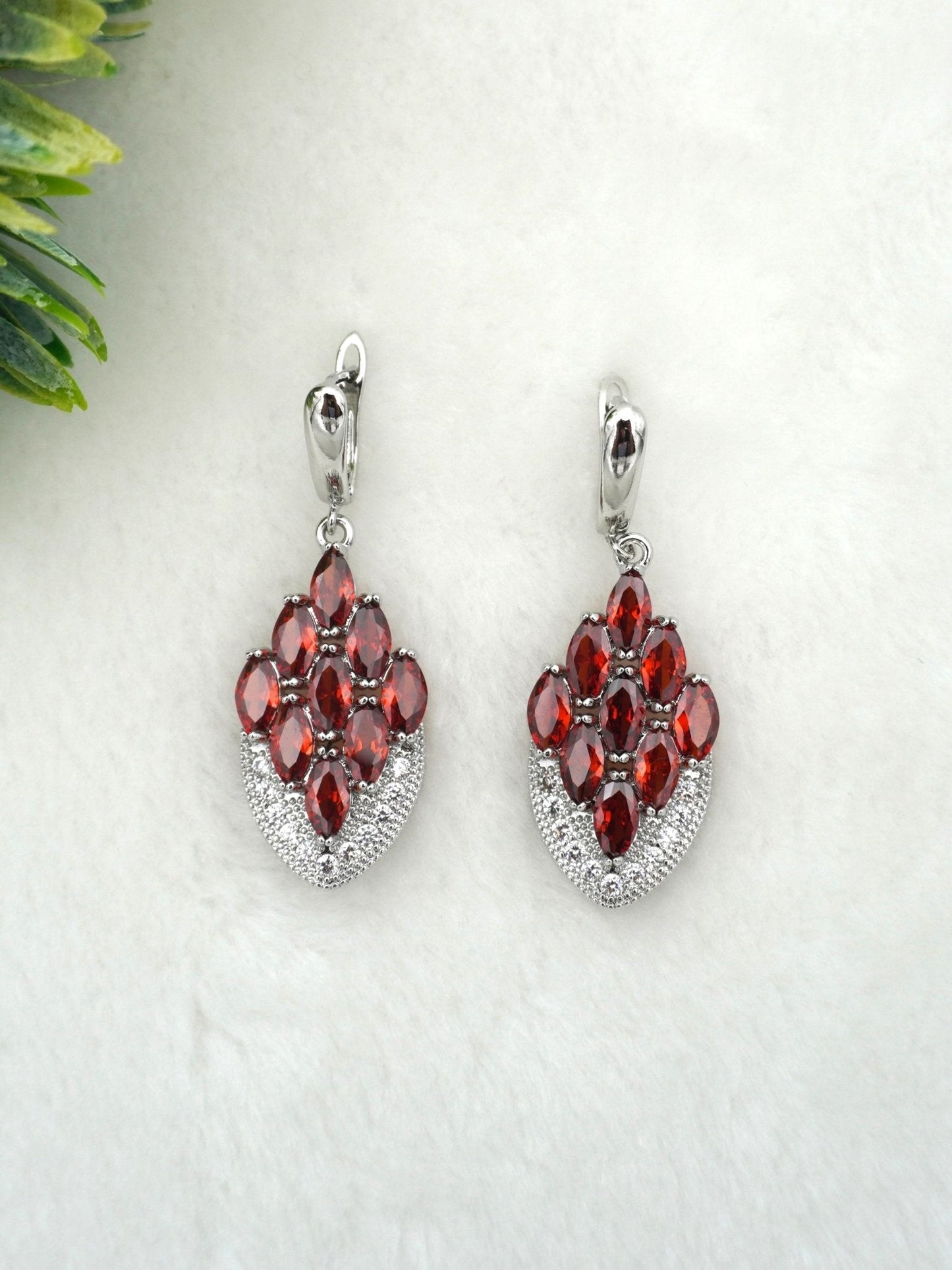ORANGE ADINA ZIRCONIA EARRINGS - Jewels of Iva