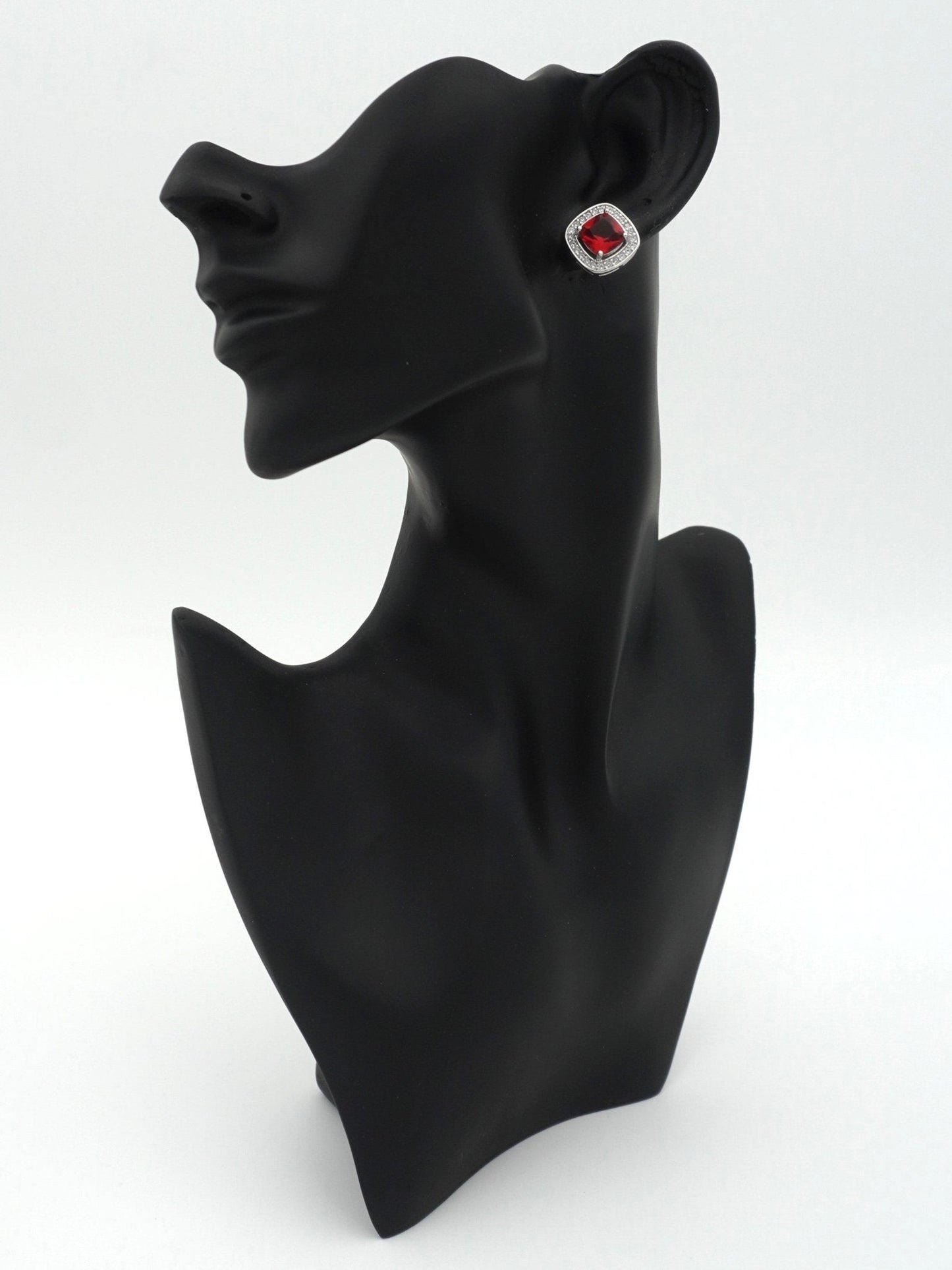 RED CORA ZIRCONIA STUDS - Jewels of Iva