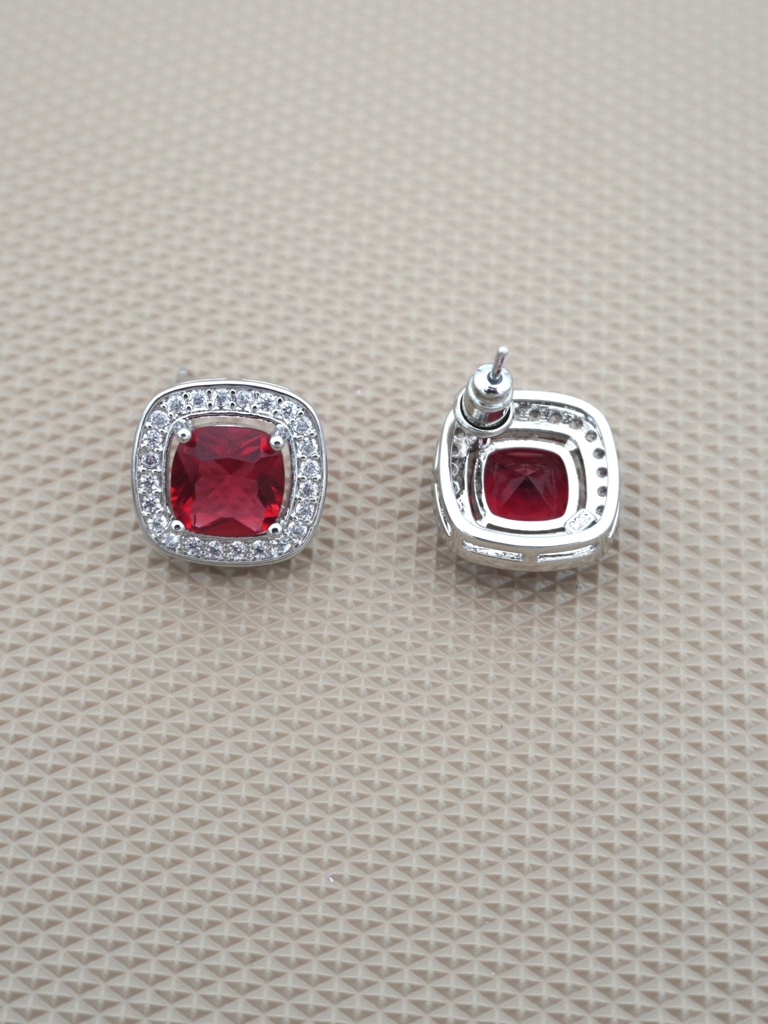 RED CORA ZIRCONIA STUDS - Jewels of Iva