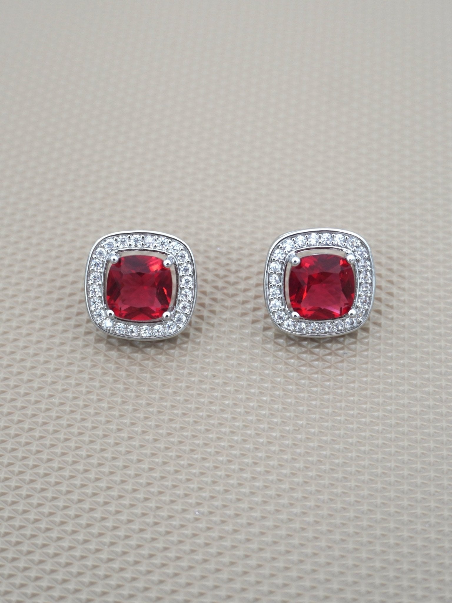 RED CORA ZIRCONIA STUDS - Jewels of Iva