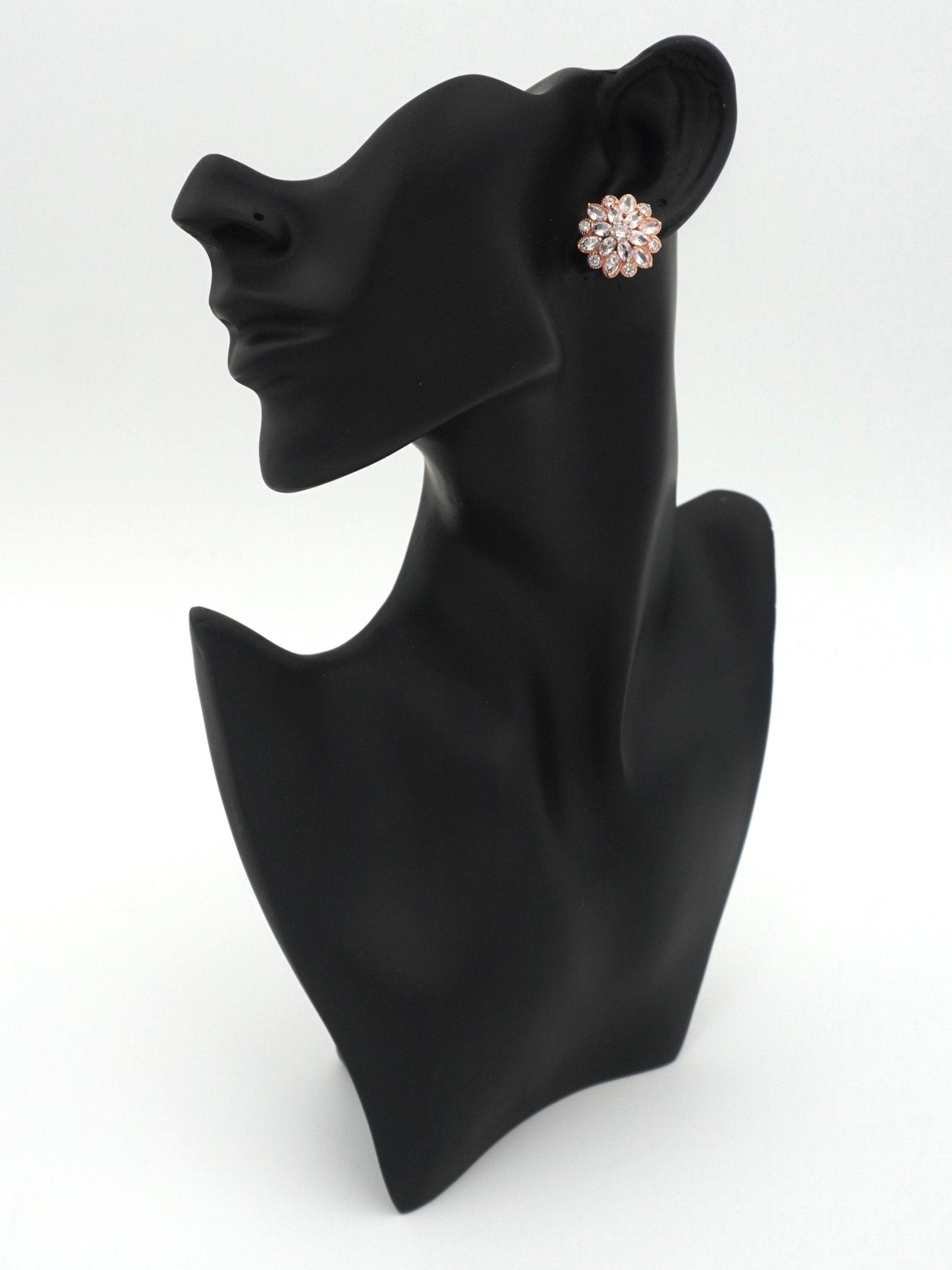 ROSE GOLD CALLA ZIRCONIA STUDS - Jewels of Iva