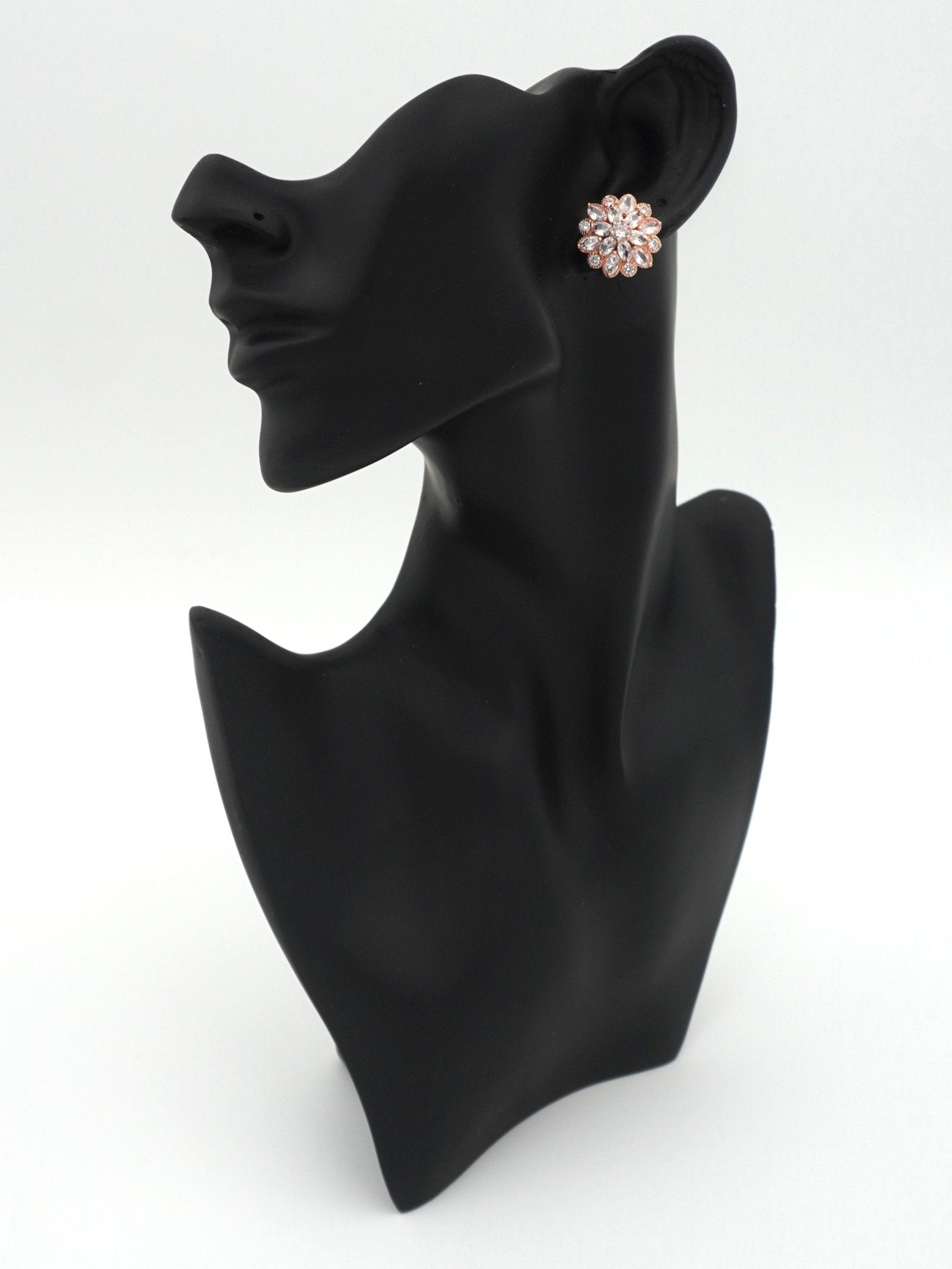 ROSE GOLD CALLA ZIRCONIA STUDS - Jewels of Iva