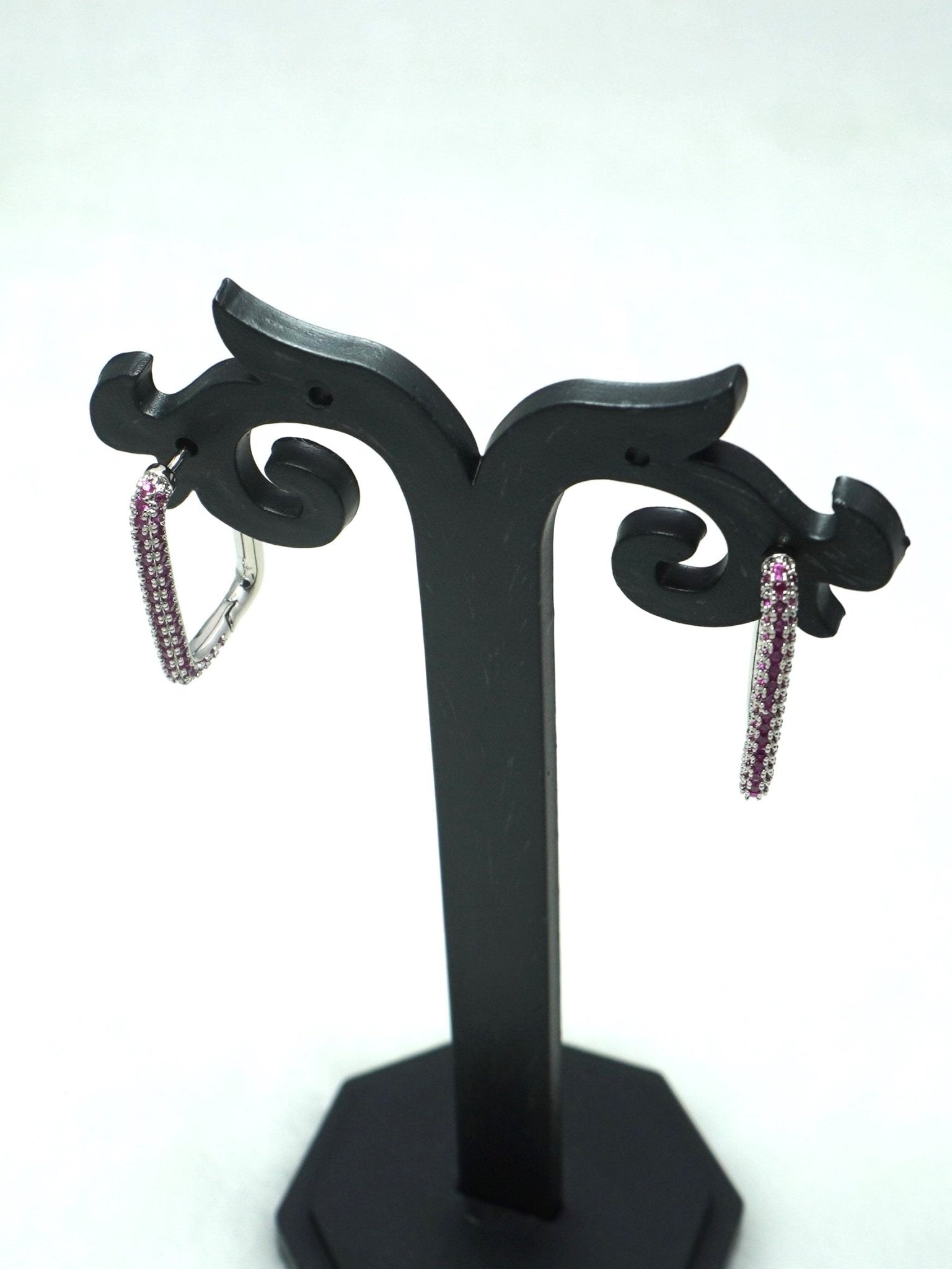 RUBY OBLONG ZIRCONIA EARRINGS - Jewels of Iva