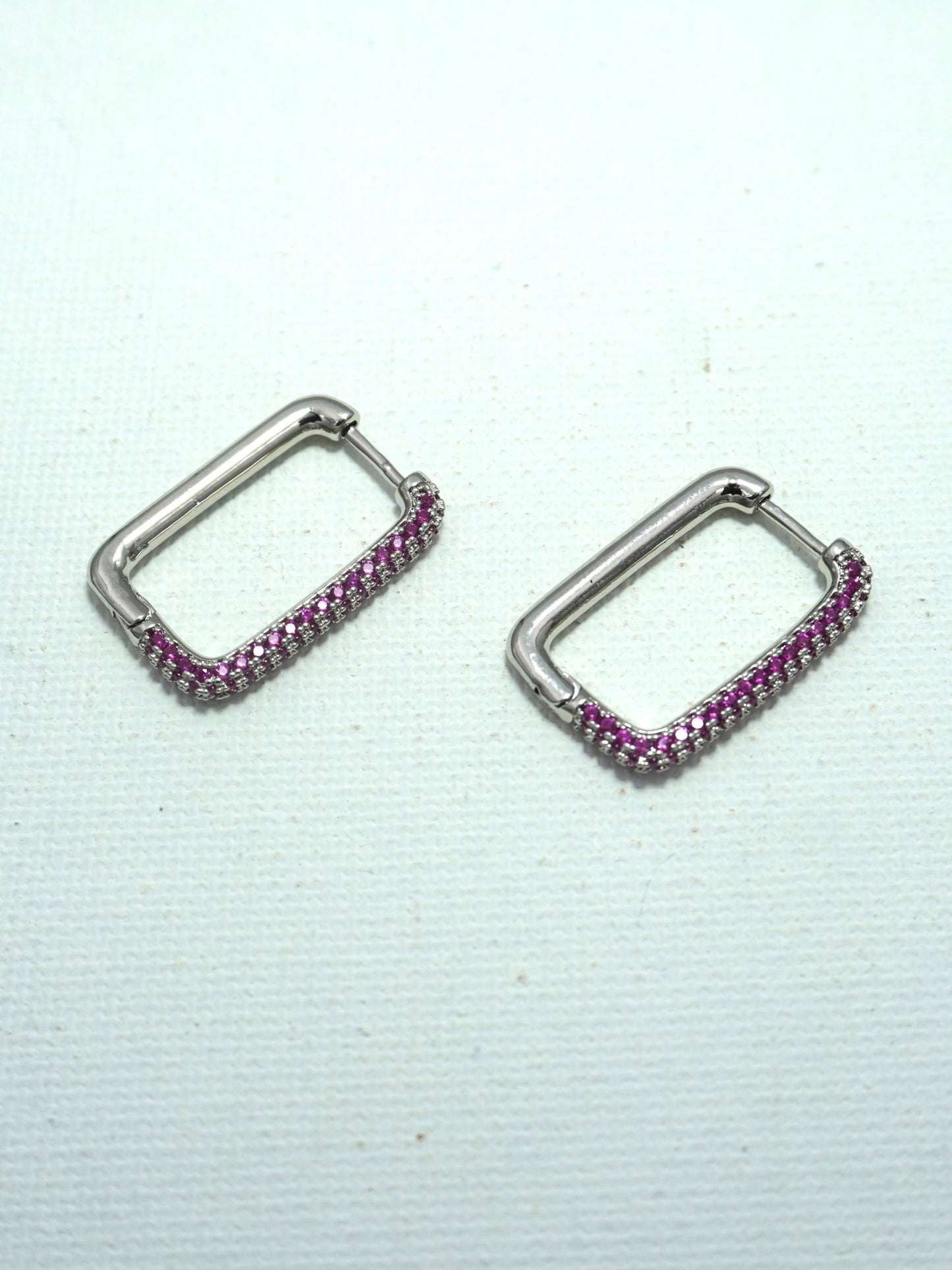 RUBY OBLONG ZIRCONIA EARRINGS - Jewels of Iva