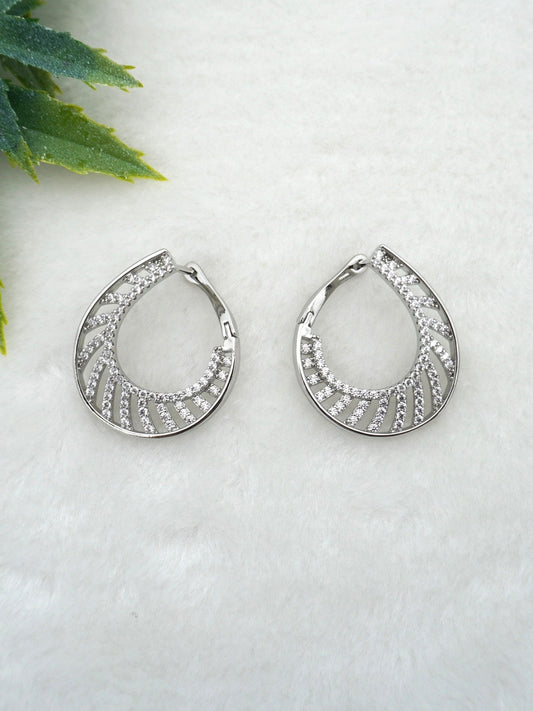 SILVER ASHLY ZIRCONIA EARRINGS - Jewels of Iva
