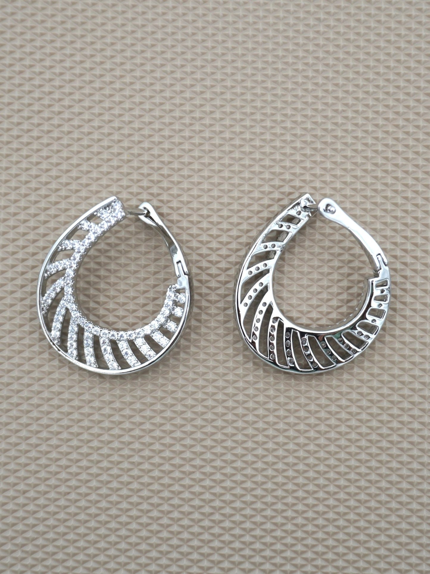 SILVER ASHLY ZIRCONIA EARRINGS - Jewels of Iva