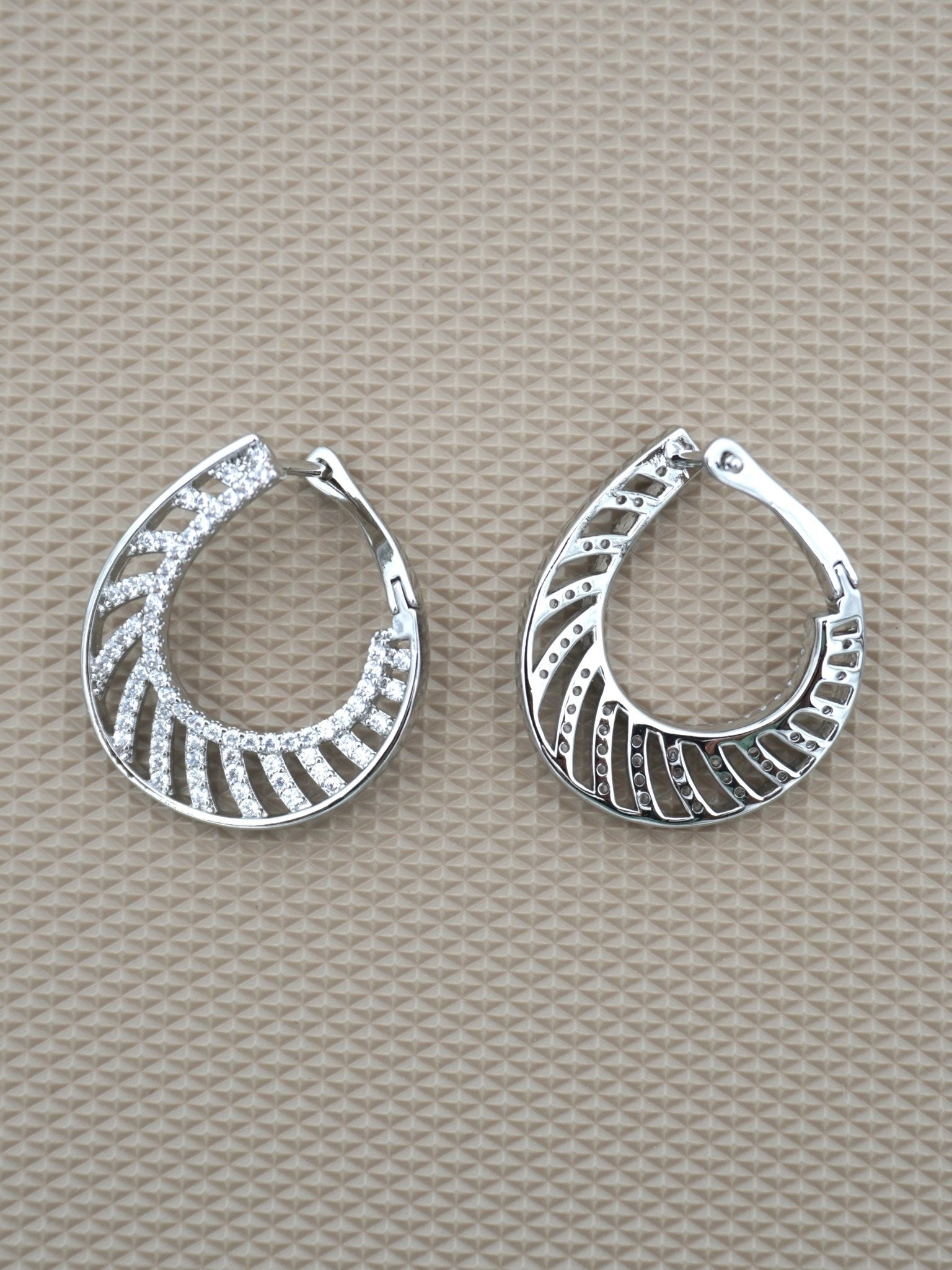 SILVER ASHLY ZIRCONIA EARRINGS - Jewels of Iva
