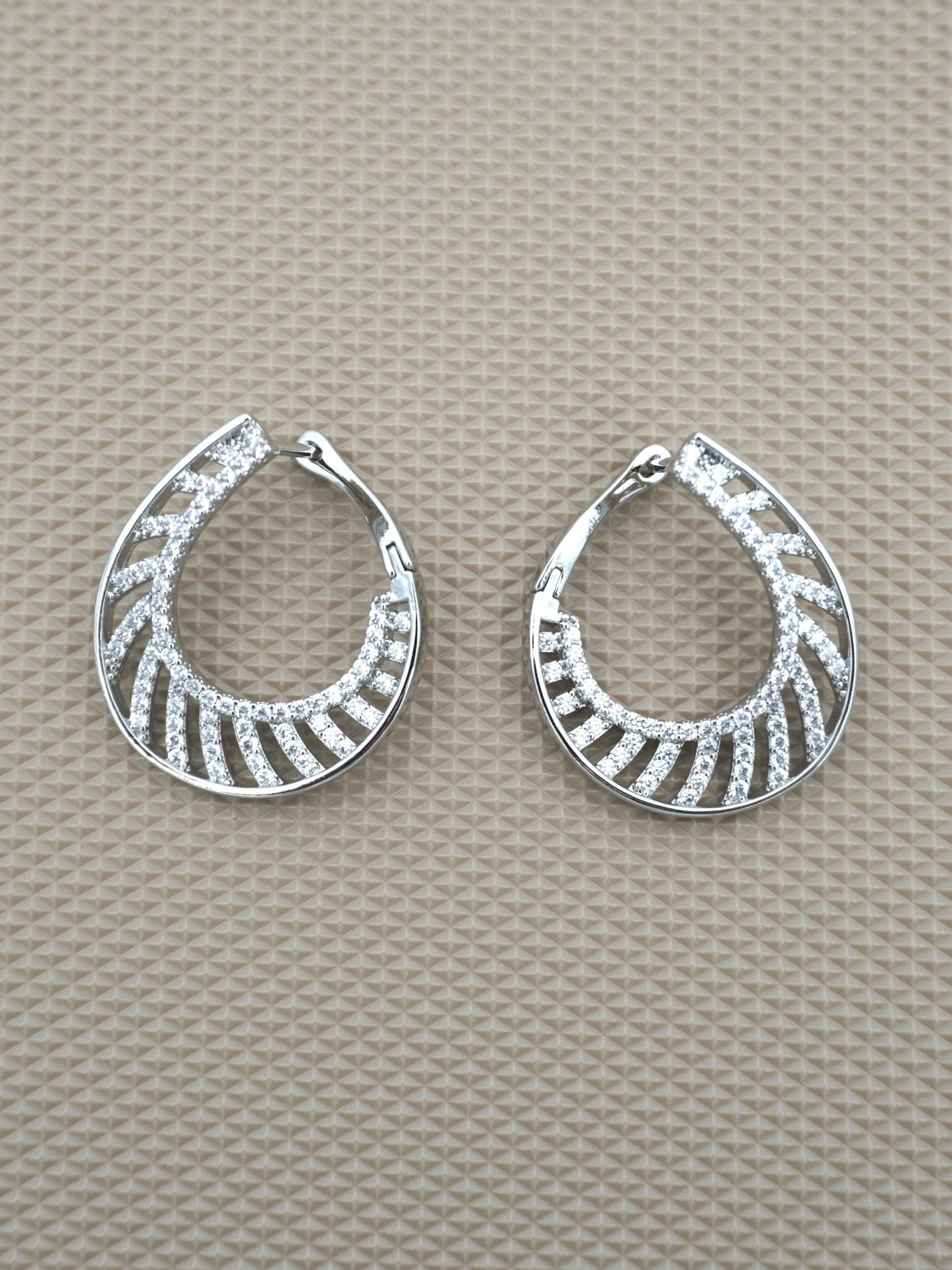 SILVER ASHLY ZIRCONIA EARRINGS - Jewels of Iva