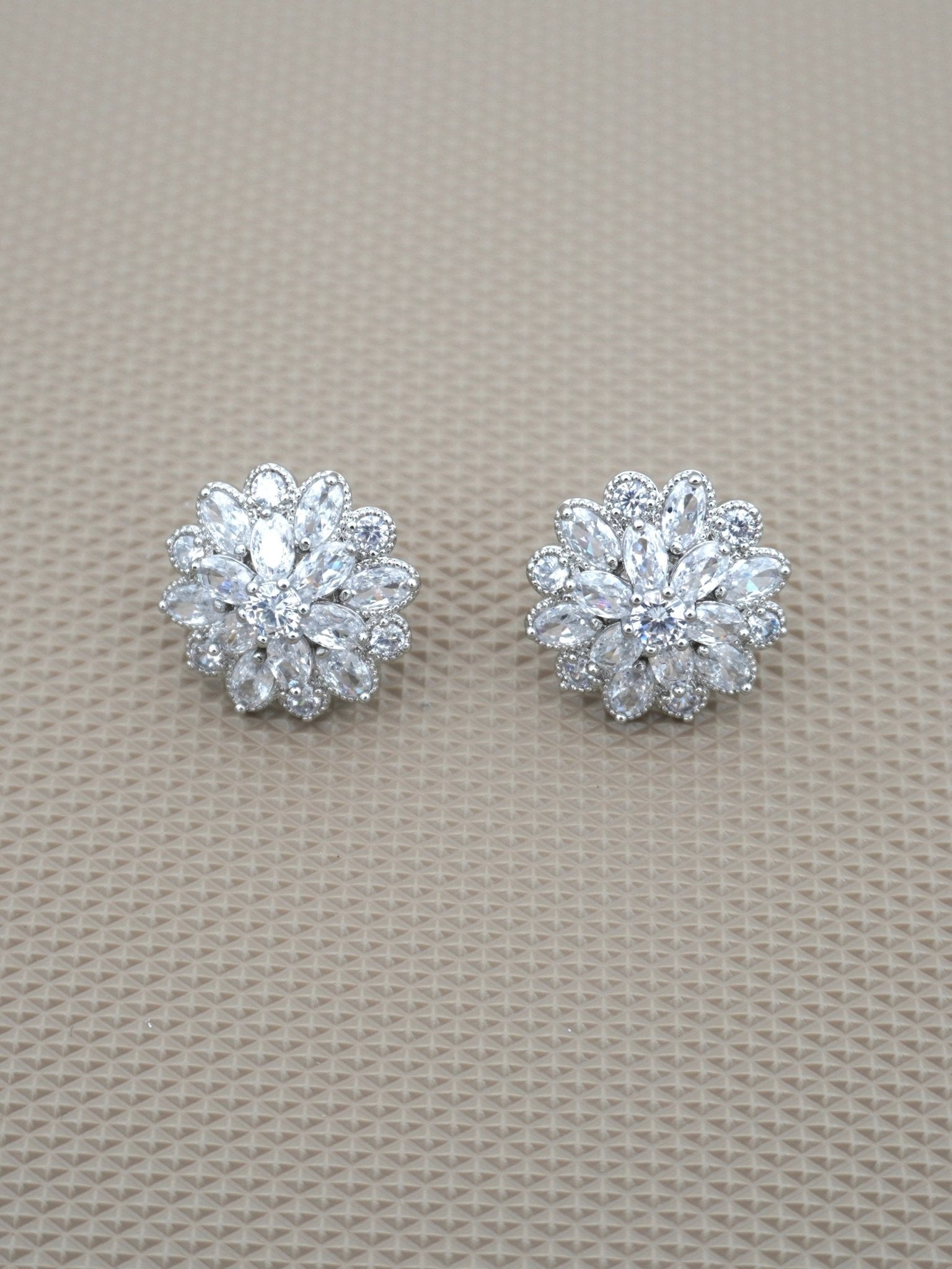 SILVER CALLA ZIRCONIA STUDS - Jewels of Iva