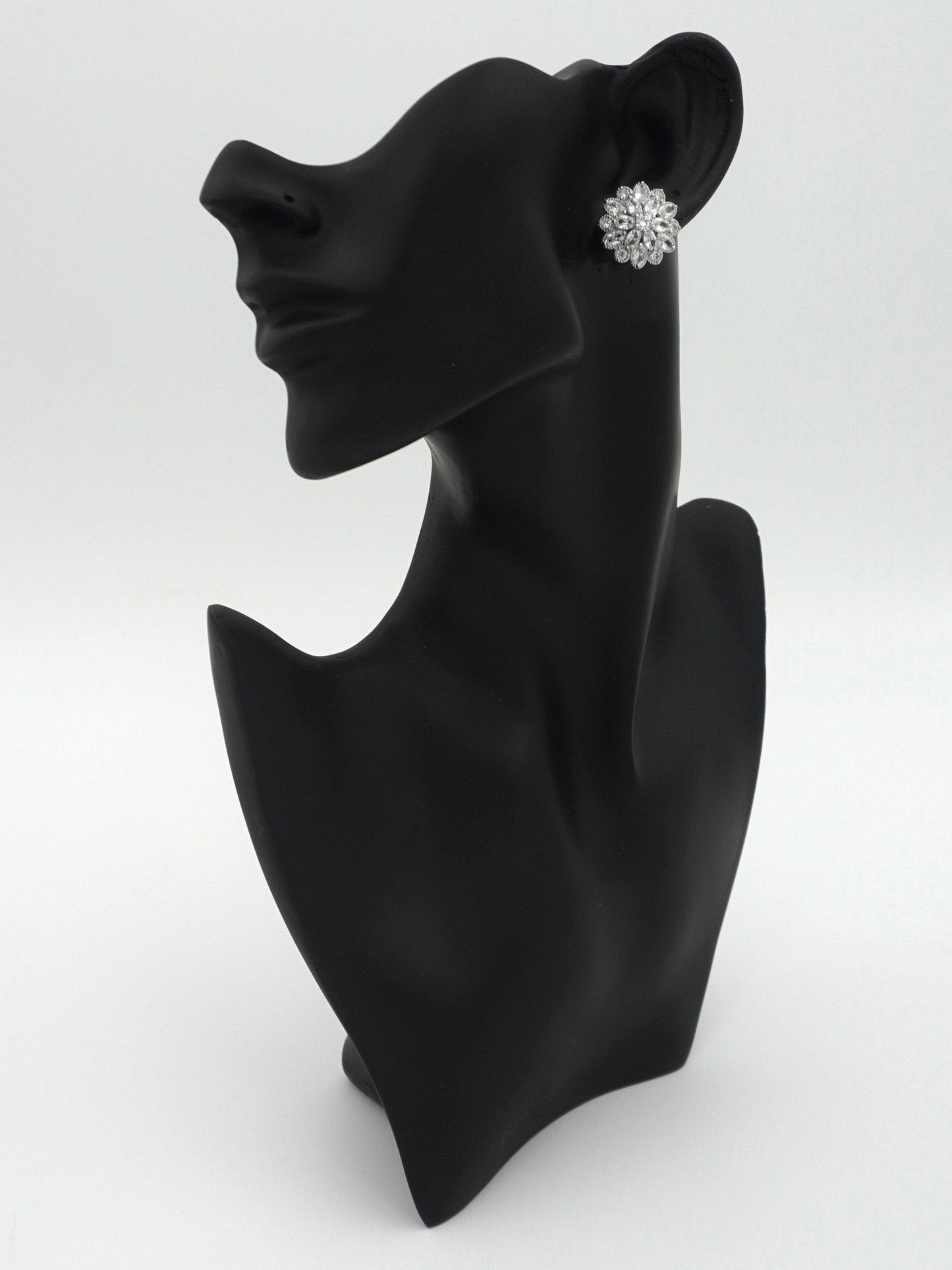 SILVER CALLA ZIRCONIA STUDS - Jewels of Iva
