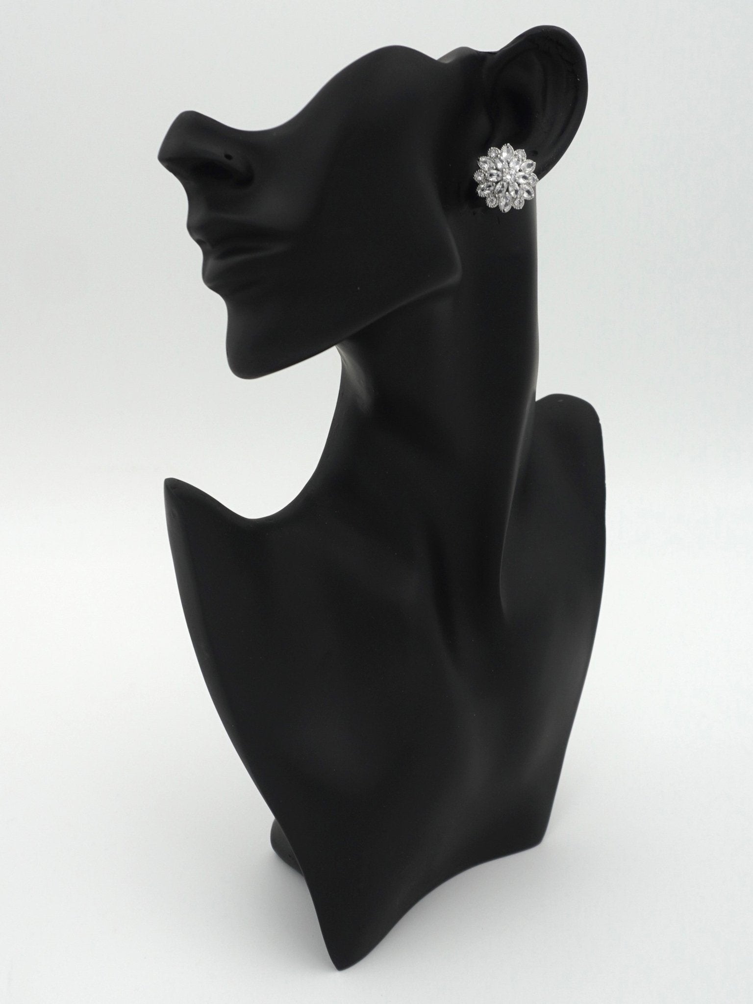 SILVER CALLA ZIRCONIA STUDS - Jewels of Iva