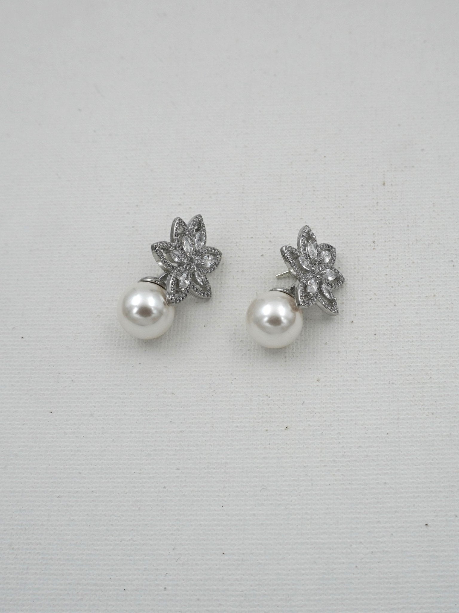 SILVER CLEO ZIRCONIA STUDS - Jewels of Iva