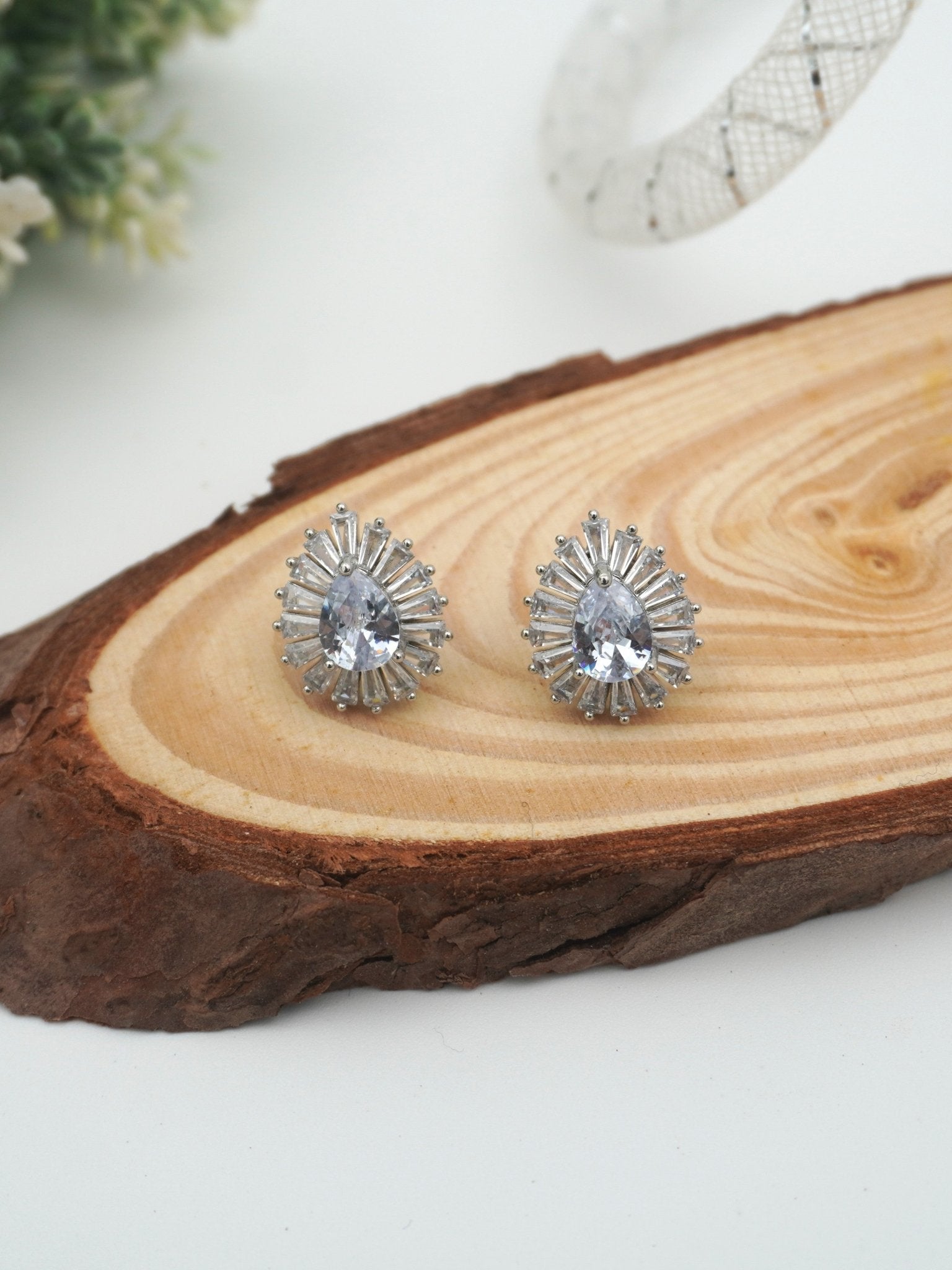 SILVER EULIA ZIRCONIA STUDS - Jewels of Iva