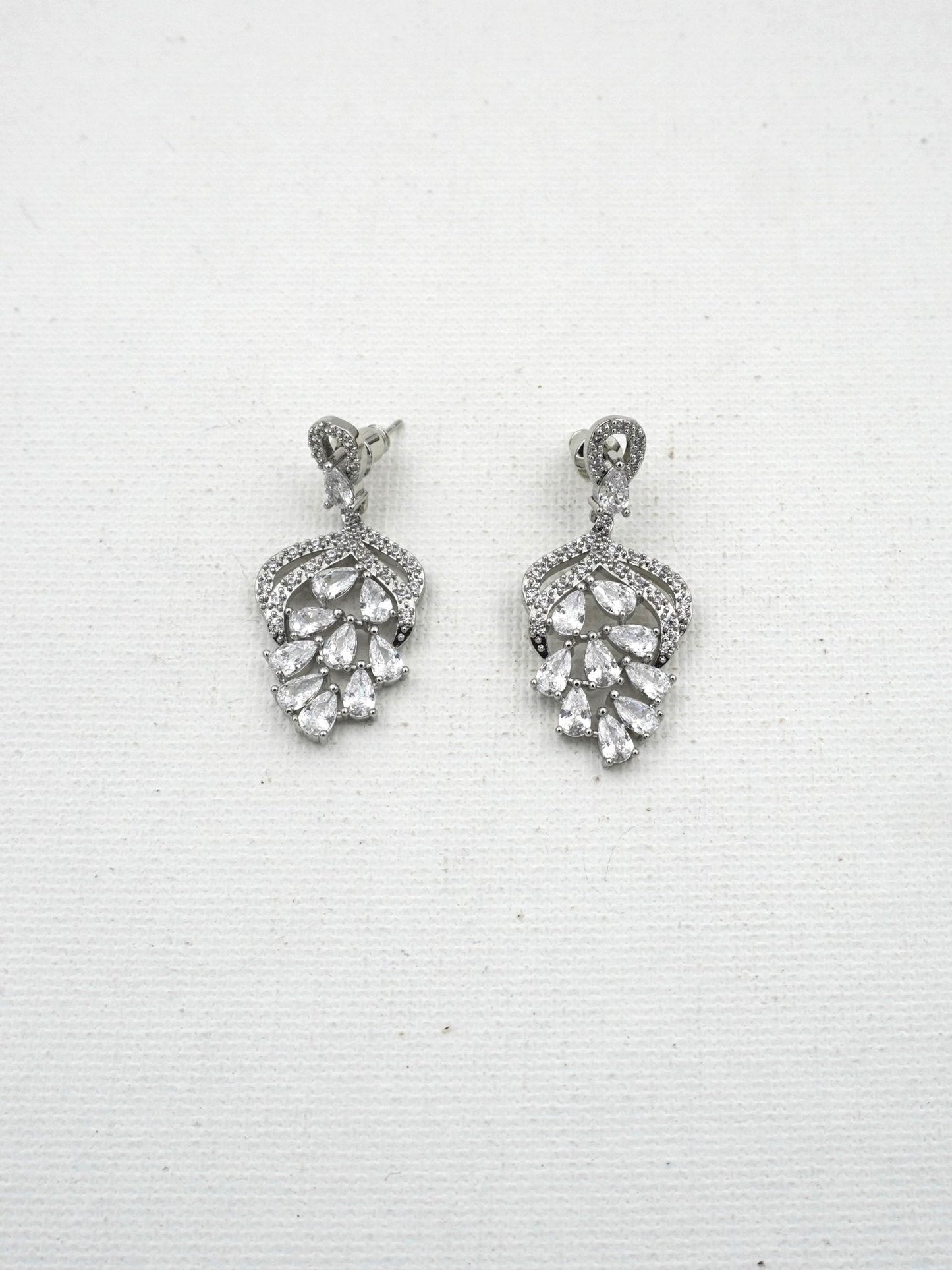 WHITE AMEERA ZIRCONIA EARRINGS - Jewels of Iva