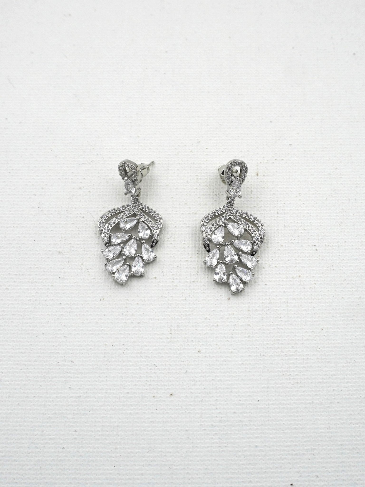 WHITE AMEERA ZIRCONIA EARRINGS - Jewels of Iva